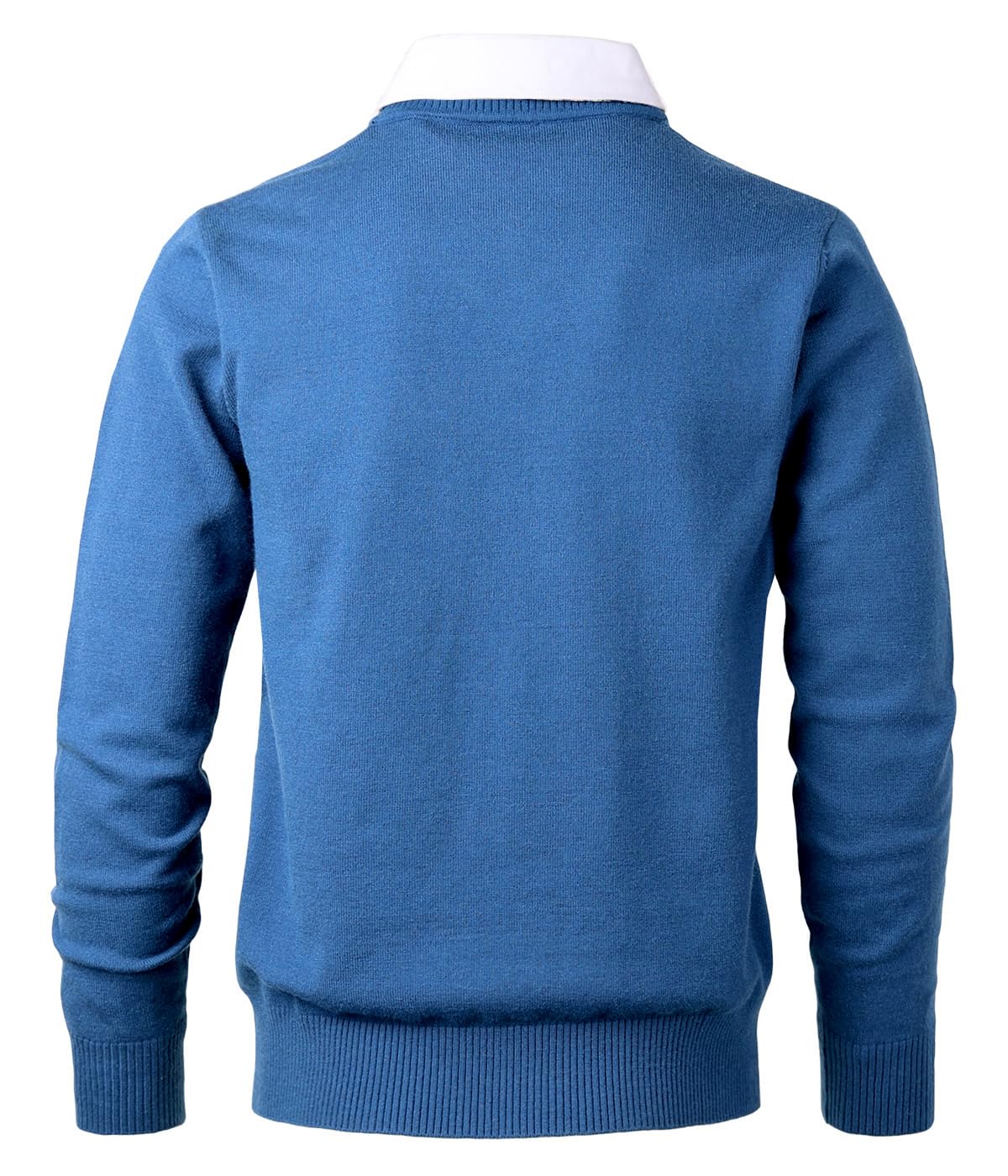 Sungerdasa Men’s 2-in-1 Mock Shirt Collar Sweater – Fine Knit Pullover