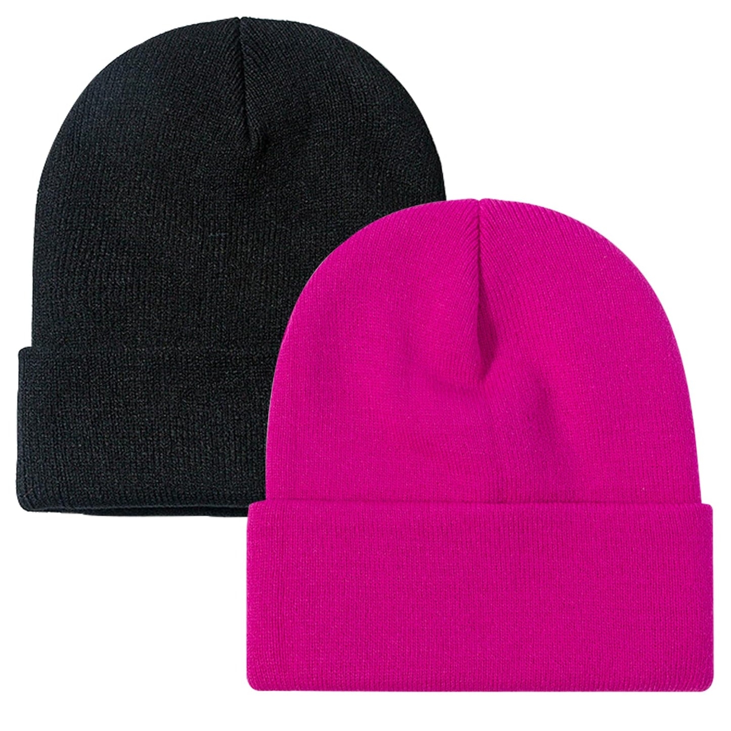 ZOORON 1&2 Pack Beanie for Men Women Slouchy Beanie Hats Winter Knit Caps Soft Ski Hat Unisex