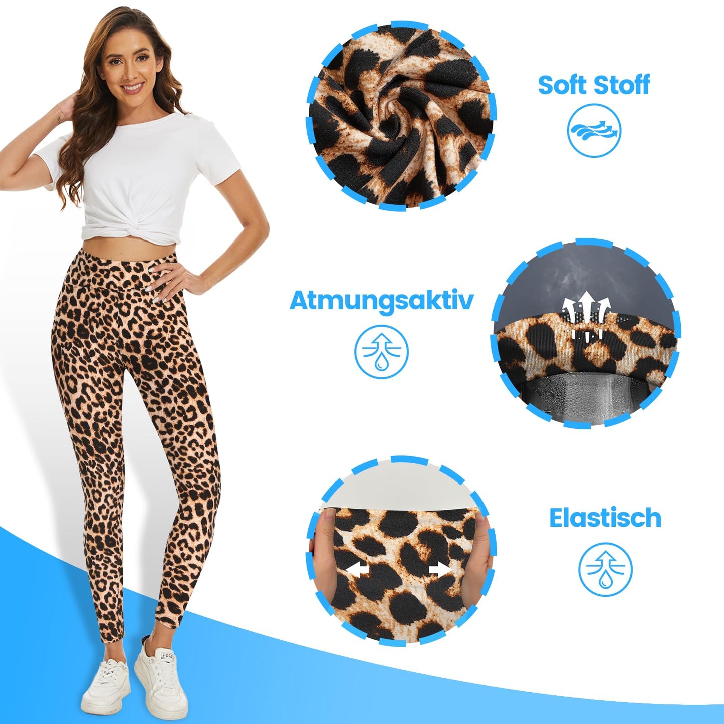 2-Pack Women’s High Waist Sport Leggings – With Pockets, Squat-Proof