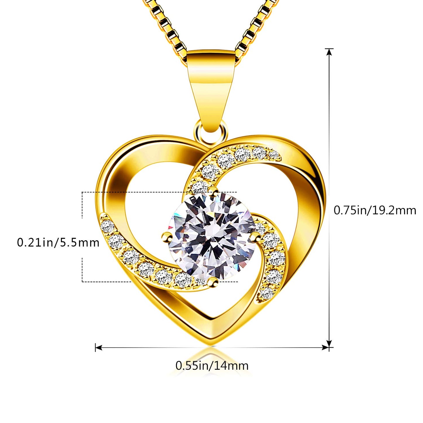 B.Catcher “Love is Happiness” Heart Pendant Necklace