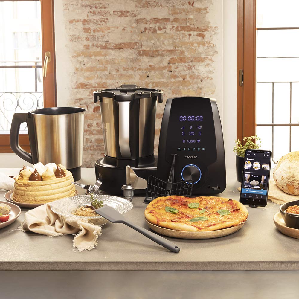 Cecotec Mambo 11090 Multifunctional Kitchen Robot 1600 W, 37 Functions, App, Scale and 3.3 Litre Stainless Steel Jug, Dishwasher Safe, Recipe Book and Accessories