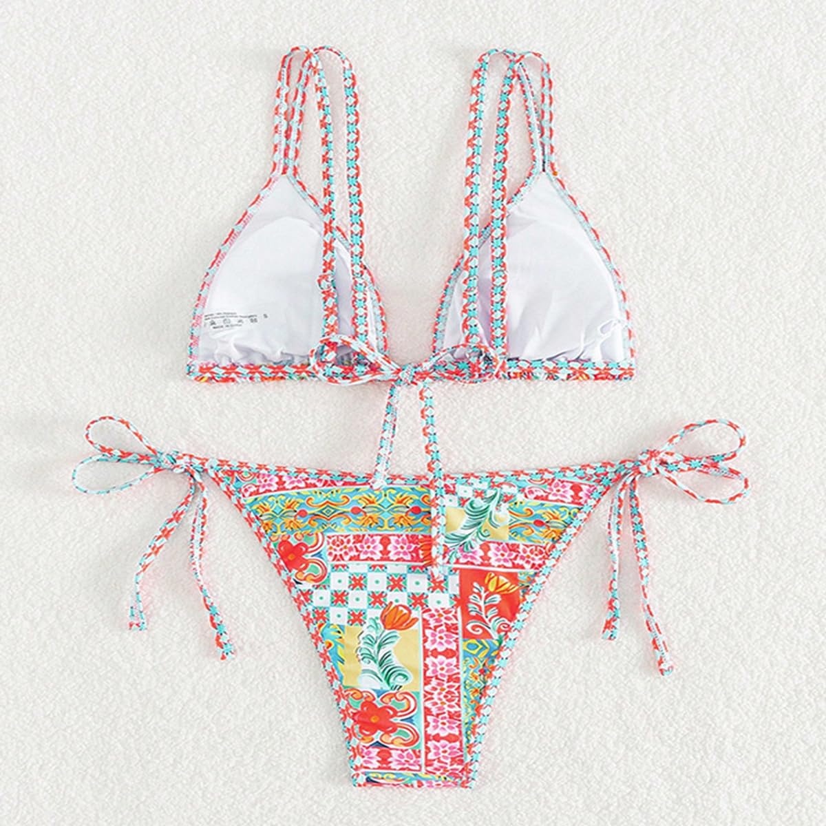 SNOMYRS Women's Triangle Bikini 2-Piece Floral High-Waisted Swimsuit Set