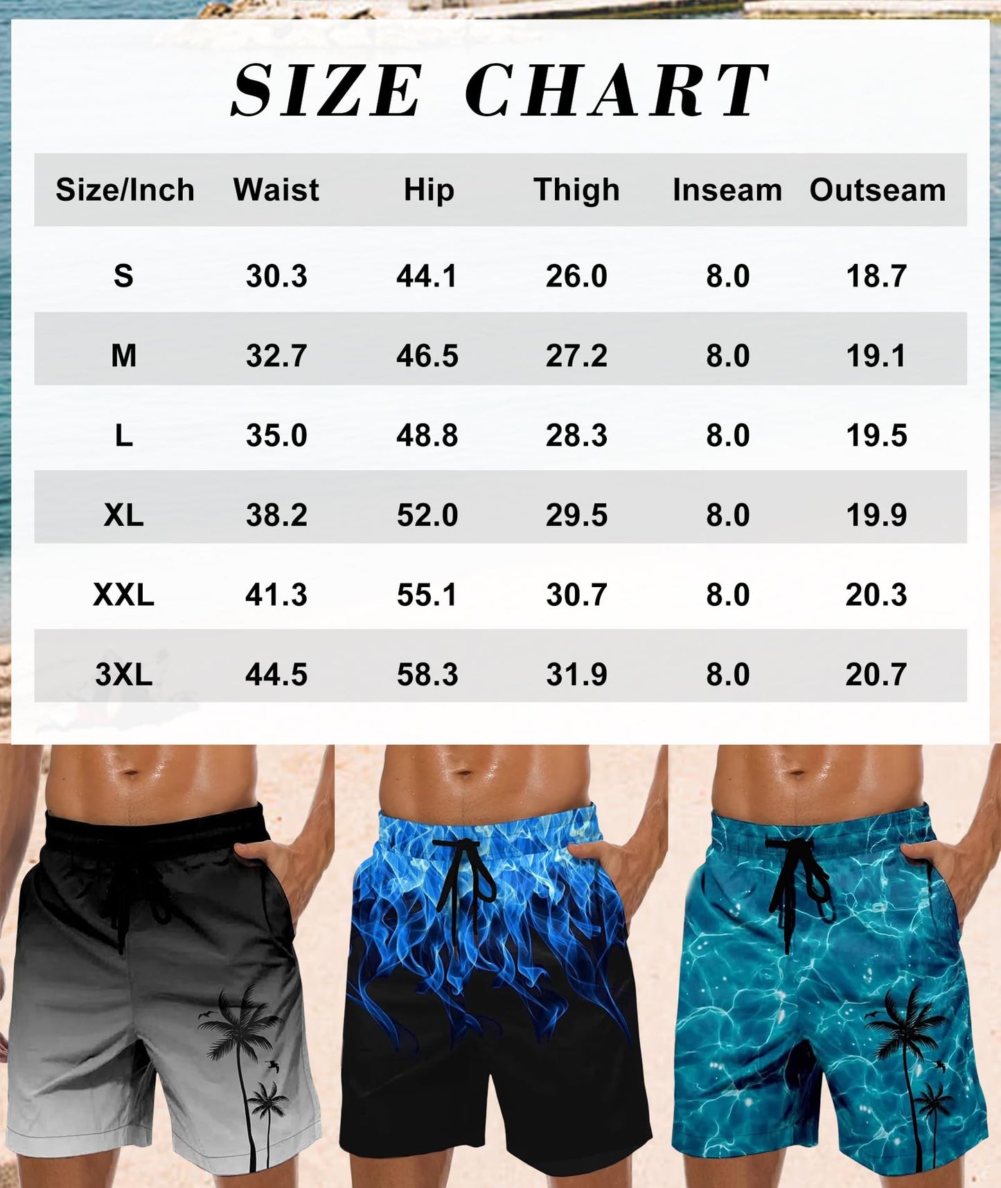 MARZXIN Men’s Quick-Dry Swim Shorts