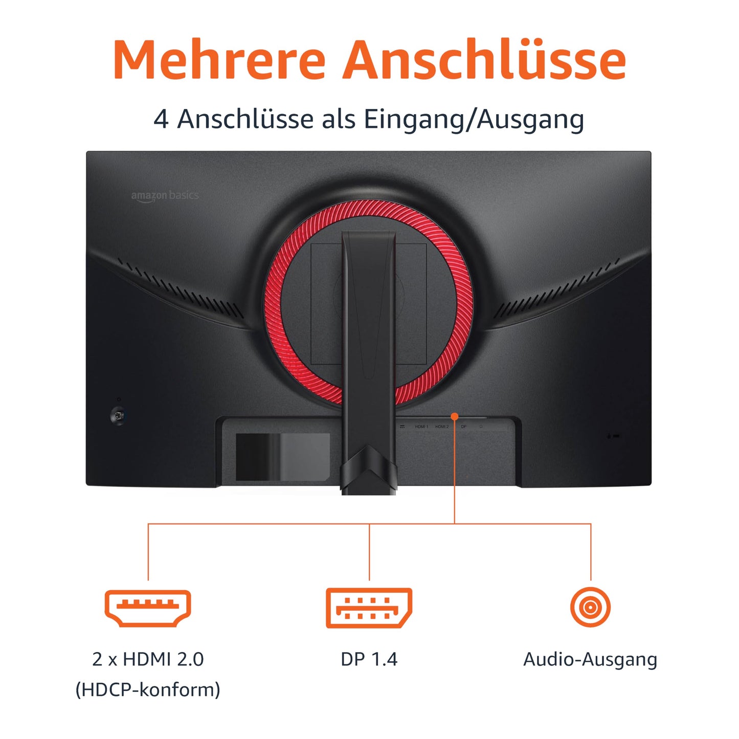 Amazon Basics Gaming-Monitor 27 Zoll (68.6 cm), FHD 1080p, 165 Hz, VESA-kompatibel, adaptive Synchronisierung, 1 ms Reaktion, Schwarz