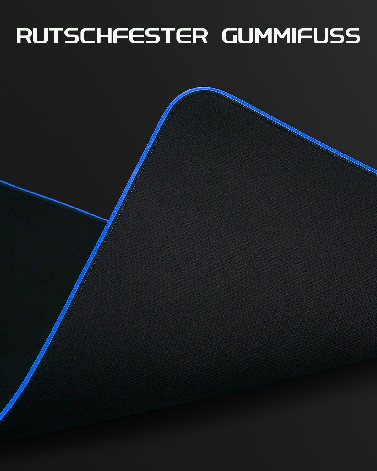 EASEMO Gaming Mauspad, RGB Mousepad, XXL groß (900 x 400 x 4 mm) mit 7 LED-Farben, 11 Beleuchtungsmodi, und wasserdichter Stoffoberfläche, rutschfeste Gummiunterseite für PC, Laptop, Tastatur