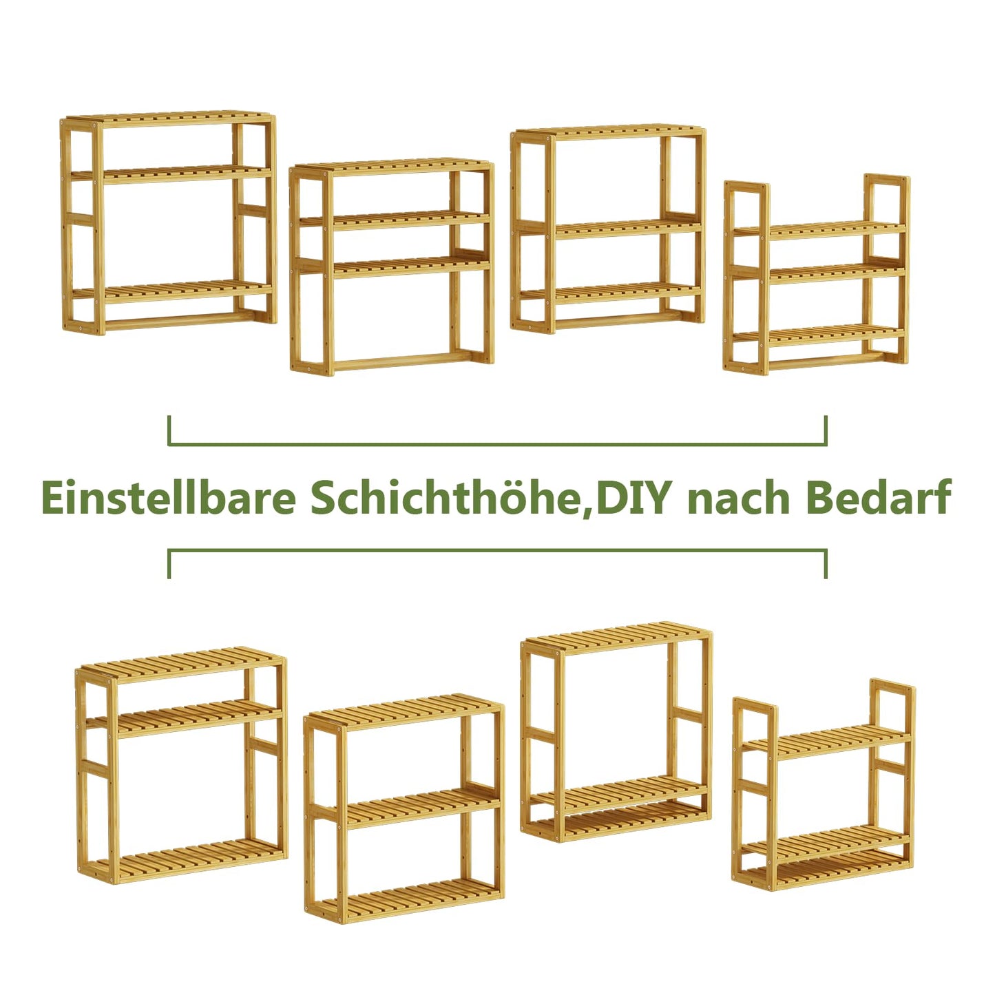 Bamworld Badezimmer Regal Badmöbel Bambus 3 Etagen Organizer Badezimmermöbel Für die Wand Platzsparend Modern (Schwarz)(42x15x42cm)