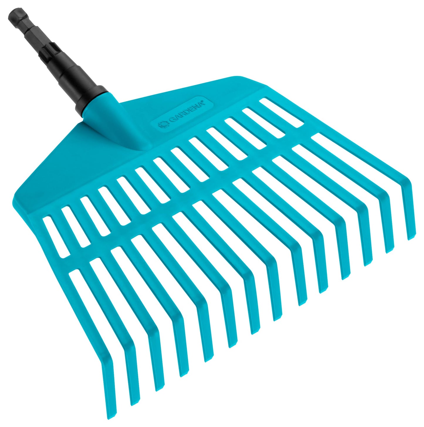 Gardena combisystem-Rechenbesen: Handlicher Zinkenbesen zum Zusammenfegen von Laub und Grasschnitt, mit robusten Kunststoffzinken, Arbeitsbreite 43 cm (3101-20)