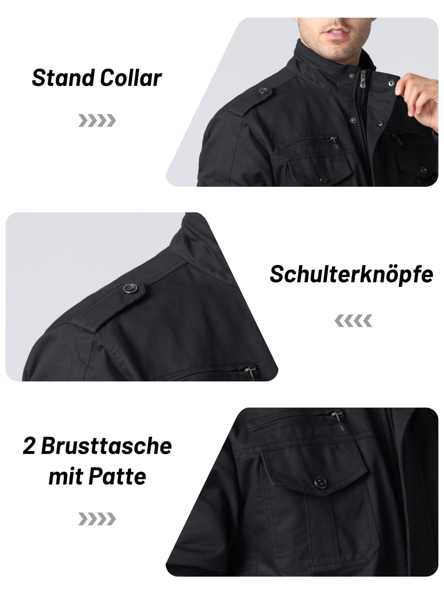 Men's Military Style Jacket – Windproof Utility Jacket