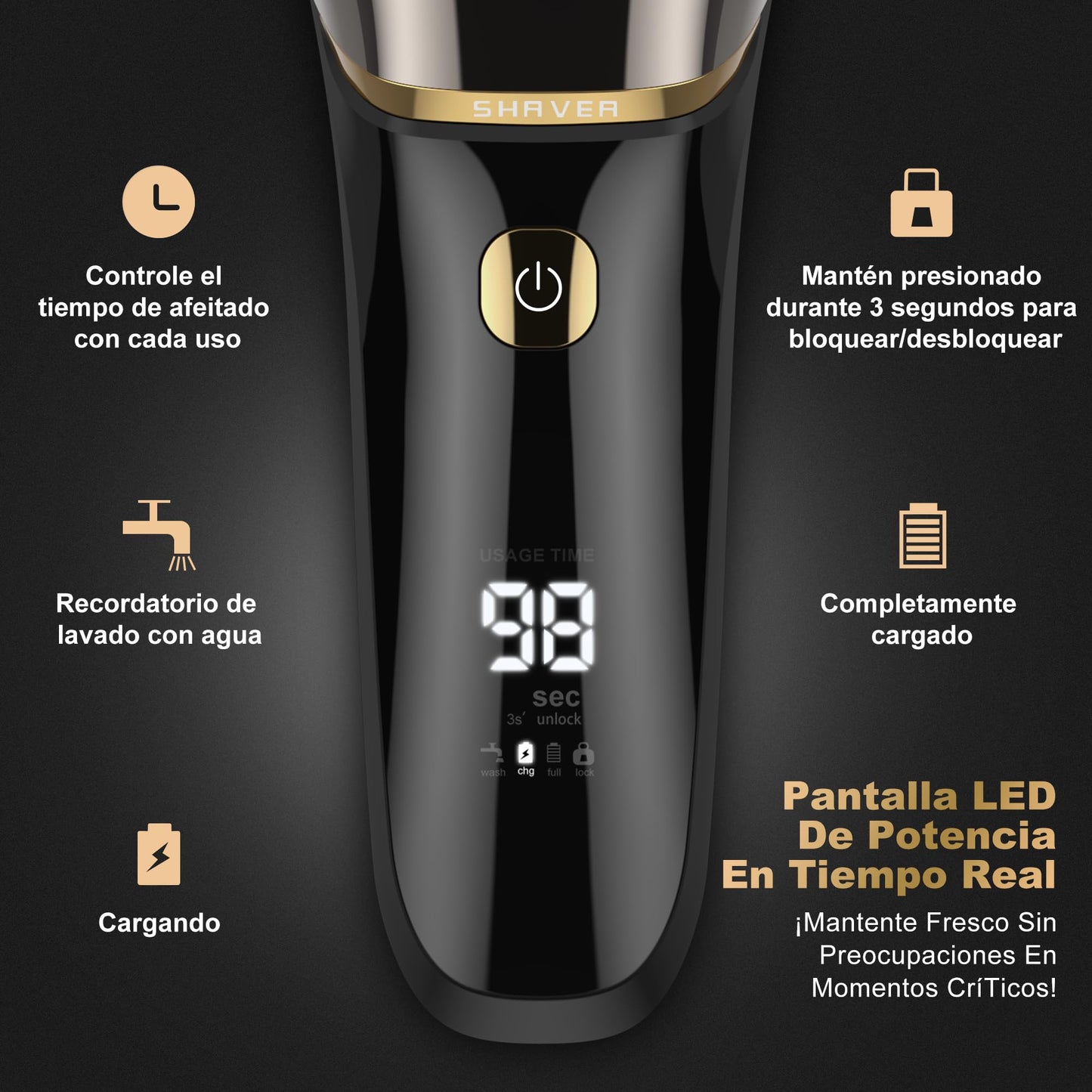 Men's Foil Shaver, 2-in-1 Razor, Electric Rechargeable USB Shaver, Men's Wet Razor & Dry Shaver, Electric Shaver, Men's 100 Minutes Running Time, Zero Gap Skin, IPX7 Washable