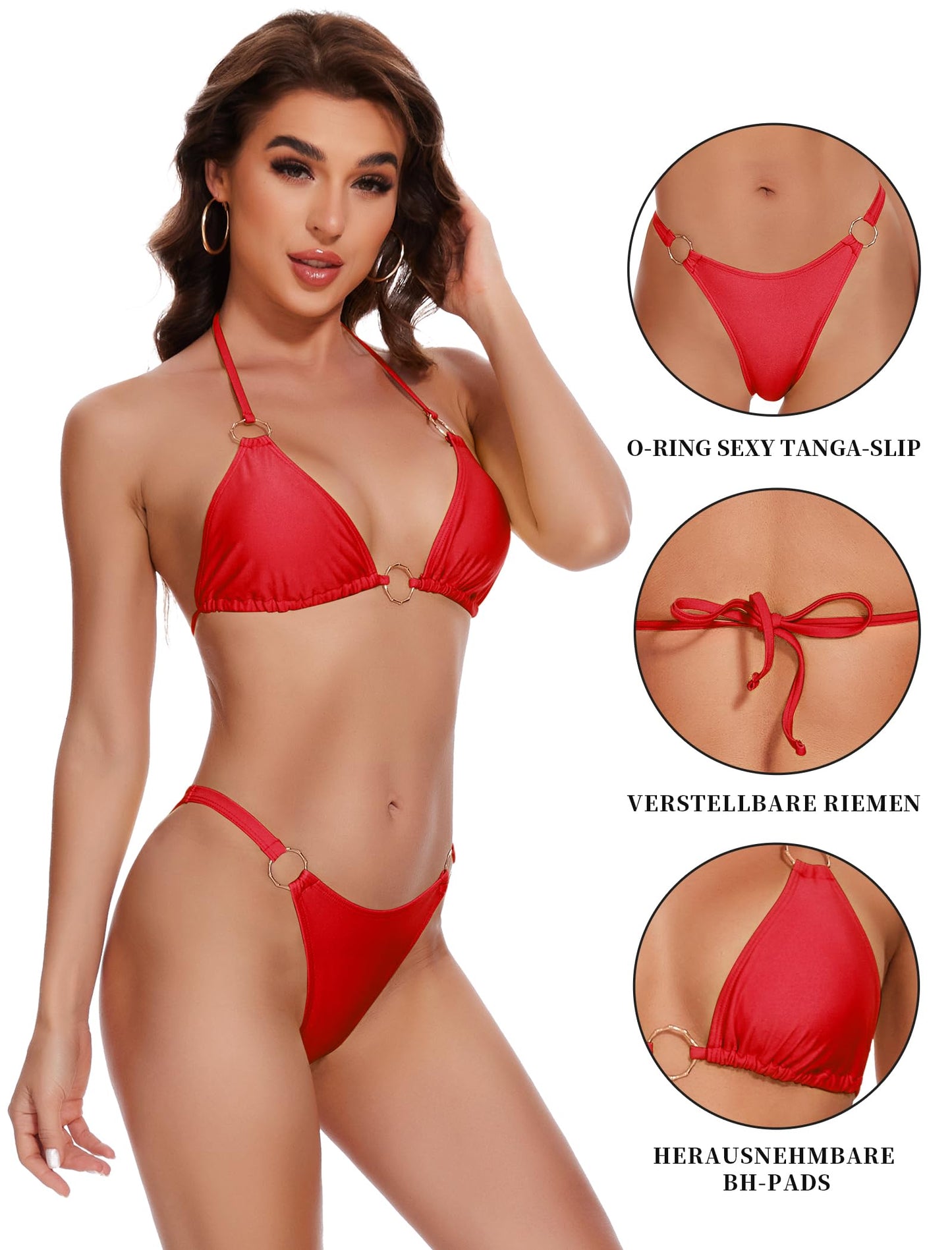 Brazilian Bikini Set for Women - Push Up Sexy Triangle Tanga Swimsuit