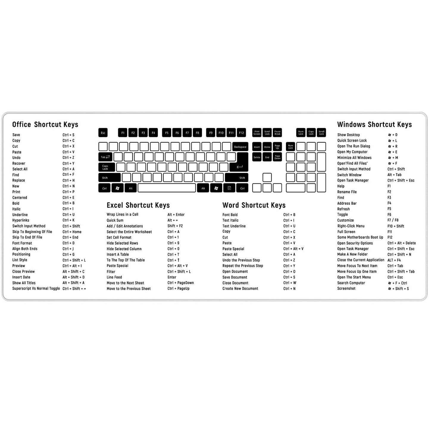 Anpollo Gaming Mouse Mat XXL 900 x 400 x 3 mm Non-Slip Desk Mat Table Mat Multifunctional Office Mouse Mat, Type 1