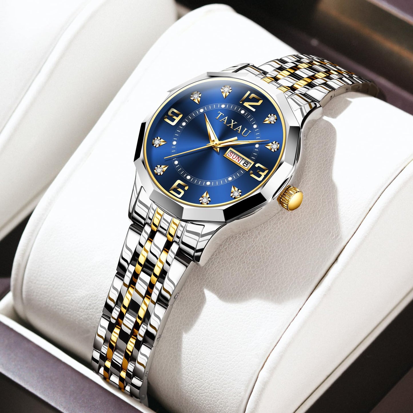 Taxau Uhr Frauen Luxus Edelstahl Uhren Frauen Kleid für Frauen wasserdichte Analog Quarz Damenuhren Klassische Reloj para Mujer
