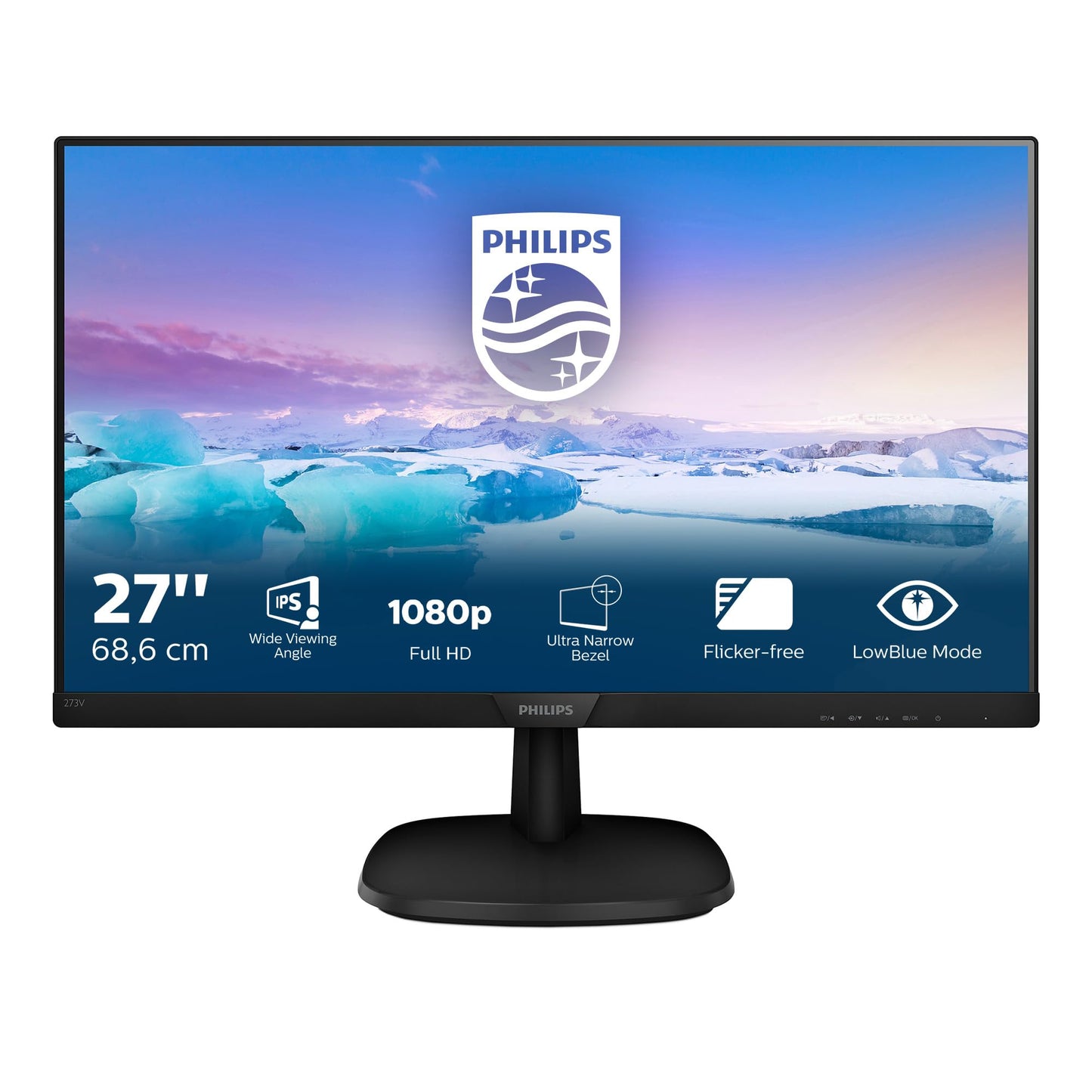 Philips 241V8L - 24 Inch FHD Monitor, AdaptiveSync (1920 x 1080, 75 Hz, VGA, HDMI) Black
