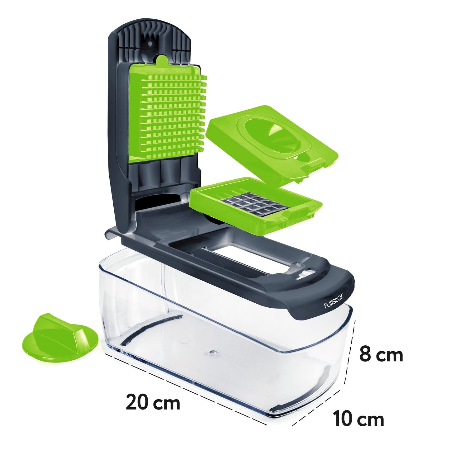 Gemüseschneider Spiralschneider Gemüsehobel - Gemüse Schneider Zwiebelschneider Kartoffelschneider Obstschneider - Vegetable Chopper Cutter Dicer (4-in-1 - Weiß)
