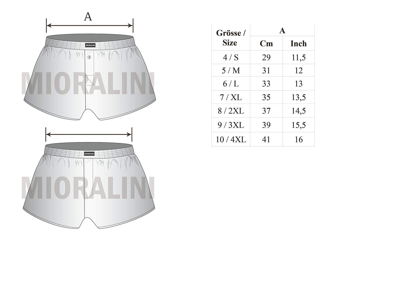 MioRalini Men’s Loose Soft Boxer Shorts Classic 10-Pack