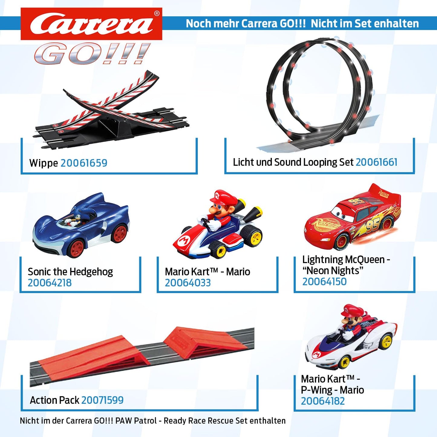 Carrera GO!!! PAW Patrol - Ready Race Rescue Set |2 Slotcars inkl. 2 Handregler mit Turbo-Knopf | Inklusive Chase und Marshall | 4,9 m Streckenlänge mit Looping und Rundenzähler | Maßstab 1:43