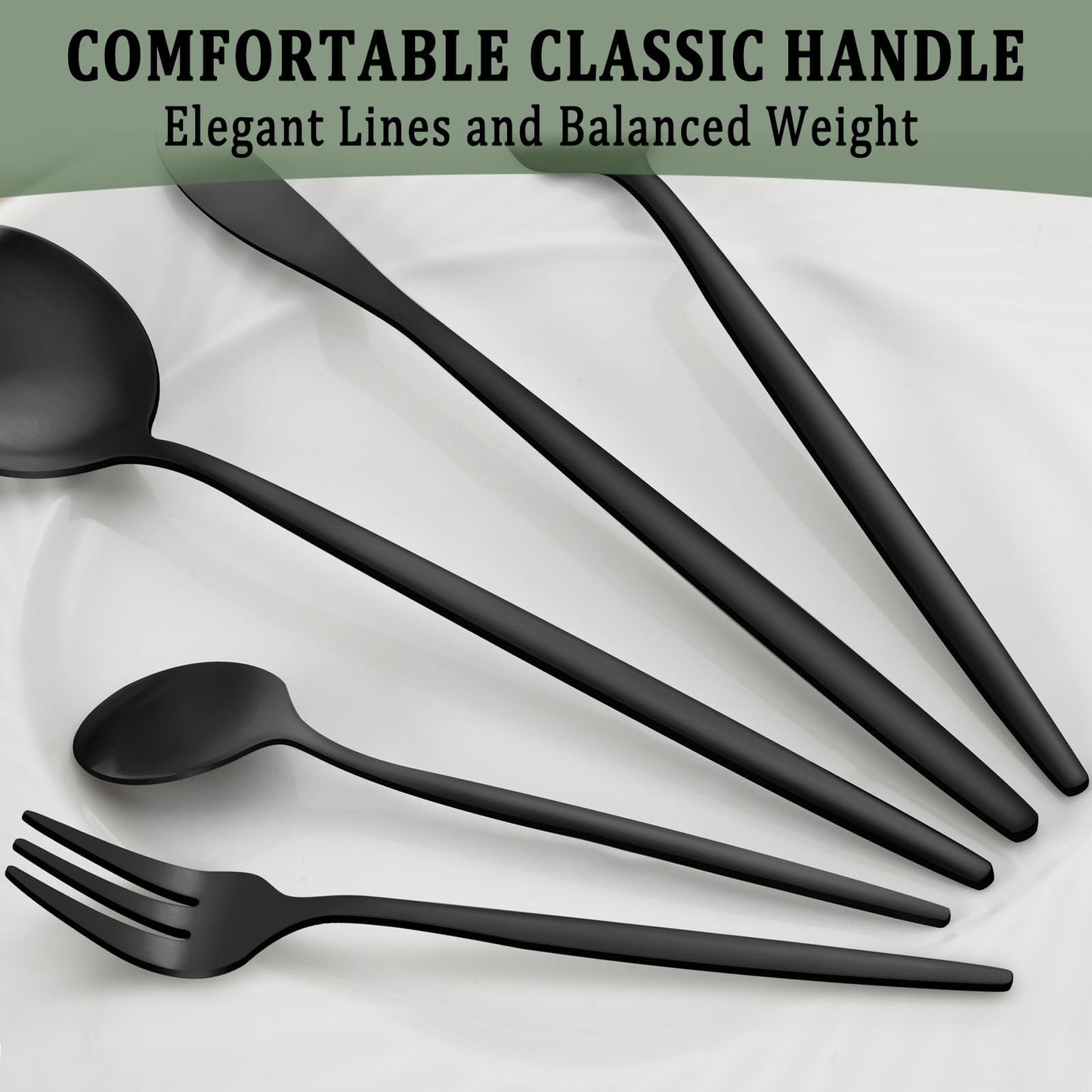 BEWOS 36-teiliges Besteck set mit Steakmesser Service für 6, Premium-Edelstahl-Bestecksets für Haus & Küche, Hochwertiges Messer-Löffel-Gabel-Besteck-Set Hochglanzpoliert, Spülmaschinenfest