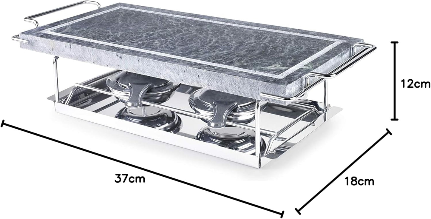 IBILI Grill Piedra 37X18 cm, Stainless Steel, Black