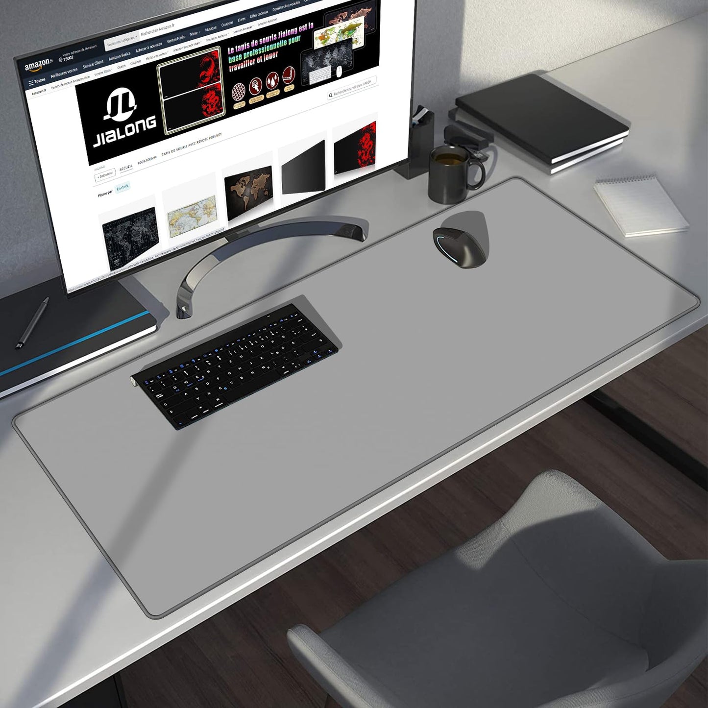 JIALONG Großes Mauspad mit Excel Tastaturkürzeln für Office, multifunktional, komfortabel Gaming Mousepad, Anti Rutsch Schreibtischunterlage für Büro und Zuhause 900x400mm