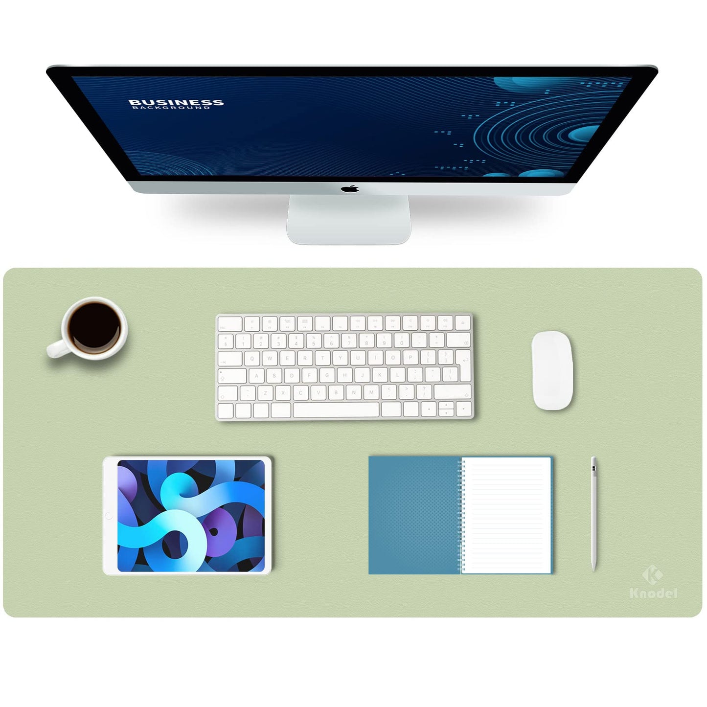 K KNODEL Tischunterlage, Schreibtischunterlage, 80 x 40cm PVC Tischunterlage, Laptop Tischunterlage, wasserdichte Schreibunterlage für Büro- oder Heimbereich, doppelseitig (Schwarz/Schwarz)