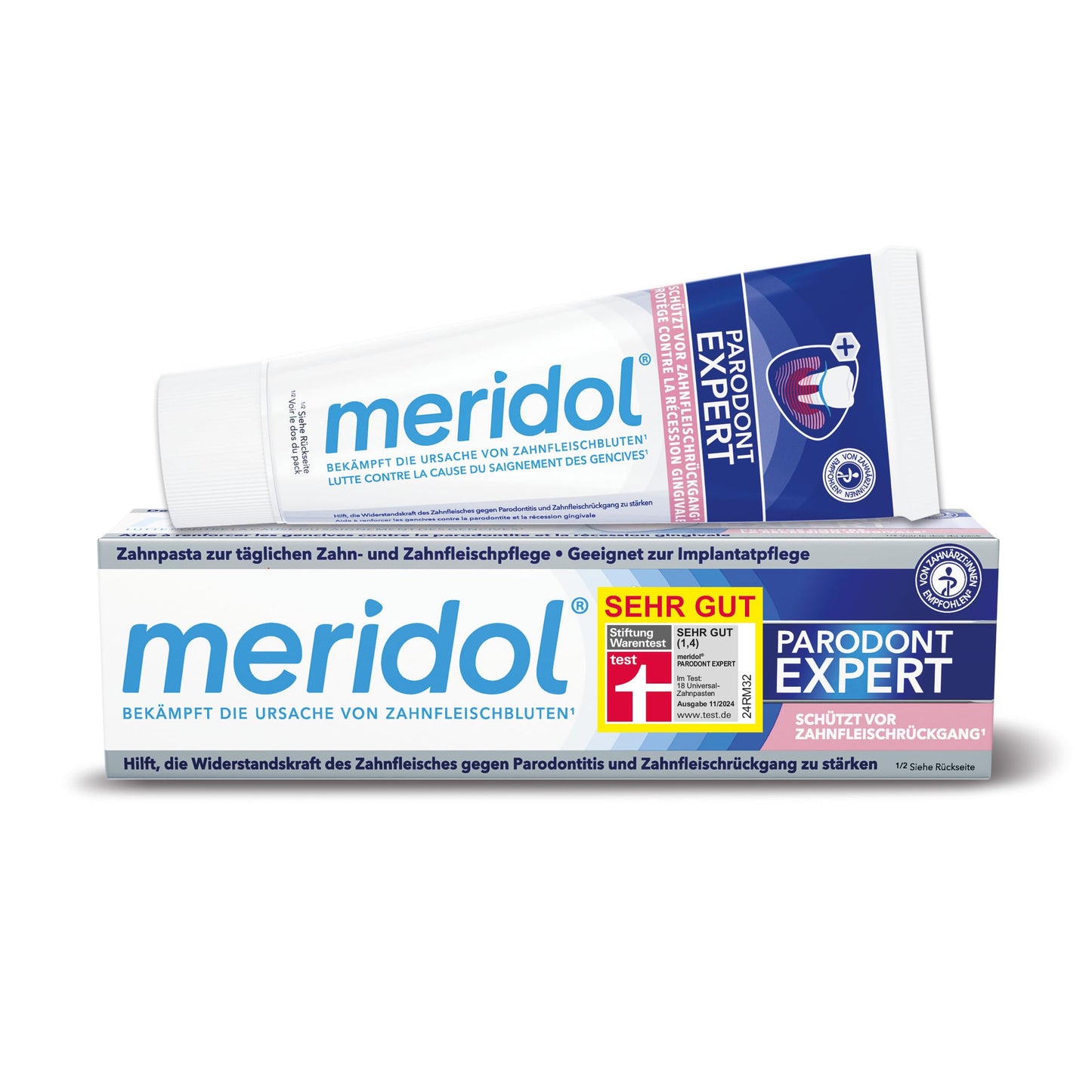 meridol Zahnpasta Parodont Expert 75 ml - Zahncreme wirkt antibakteriell und unterstützt so den natürlichen Heilungsprozess des Zahnfleisch