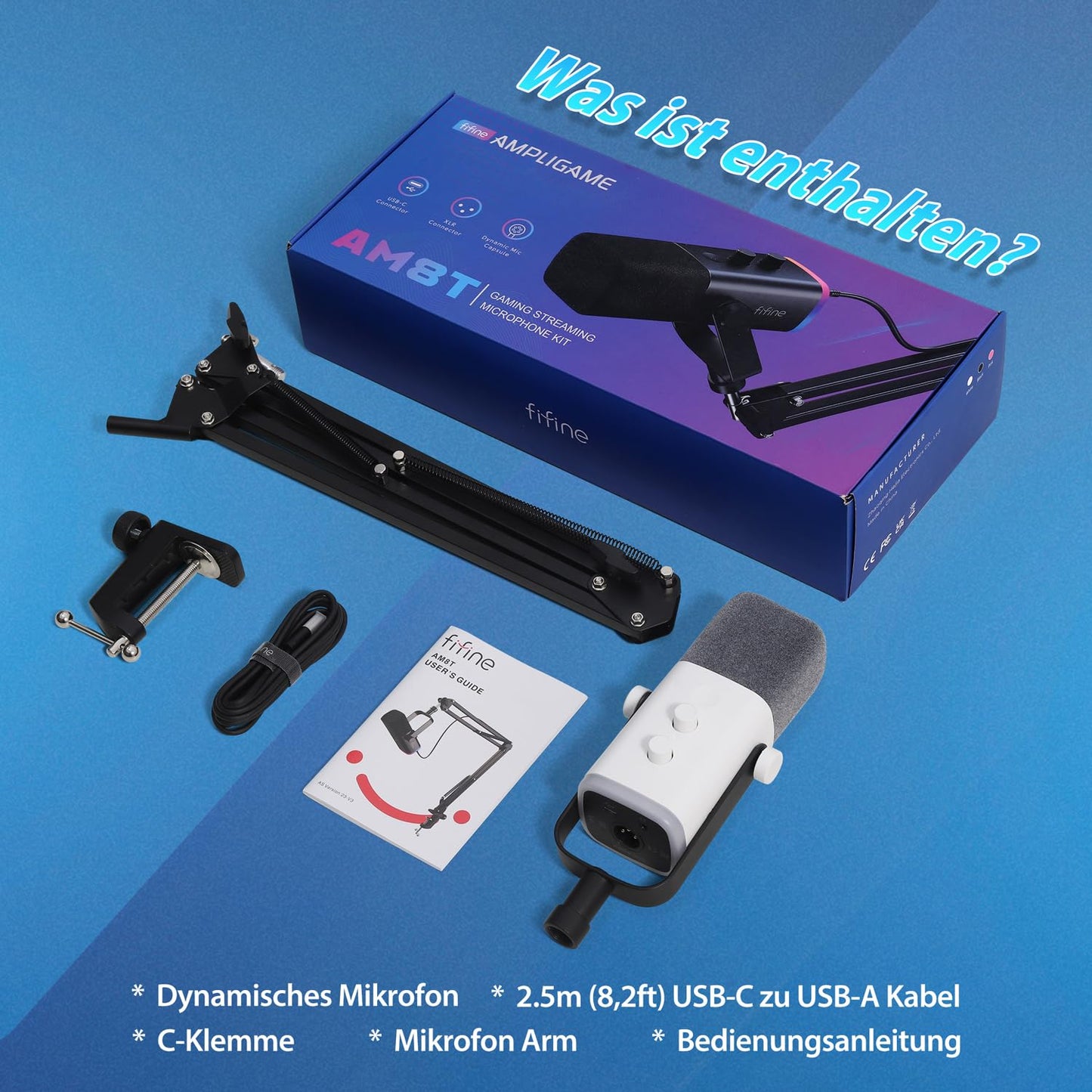 FIFINE XLR Streaming Microphone for Podcast Studio, USB Dynamic Microphone Gaming PC with Mute Button, for PS4/5 Mac Mixer Sound Cards