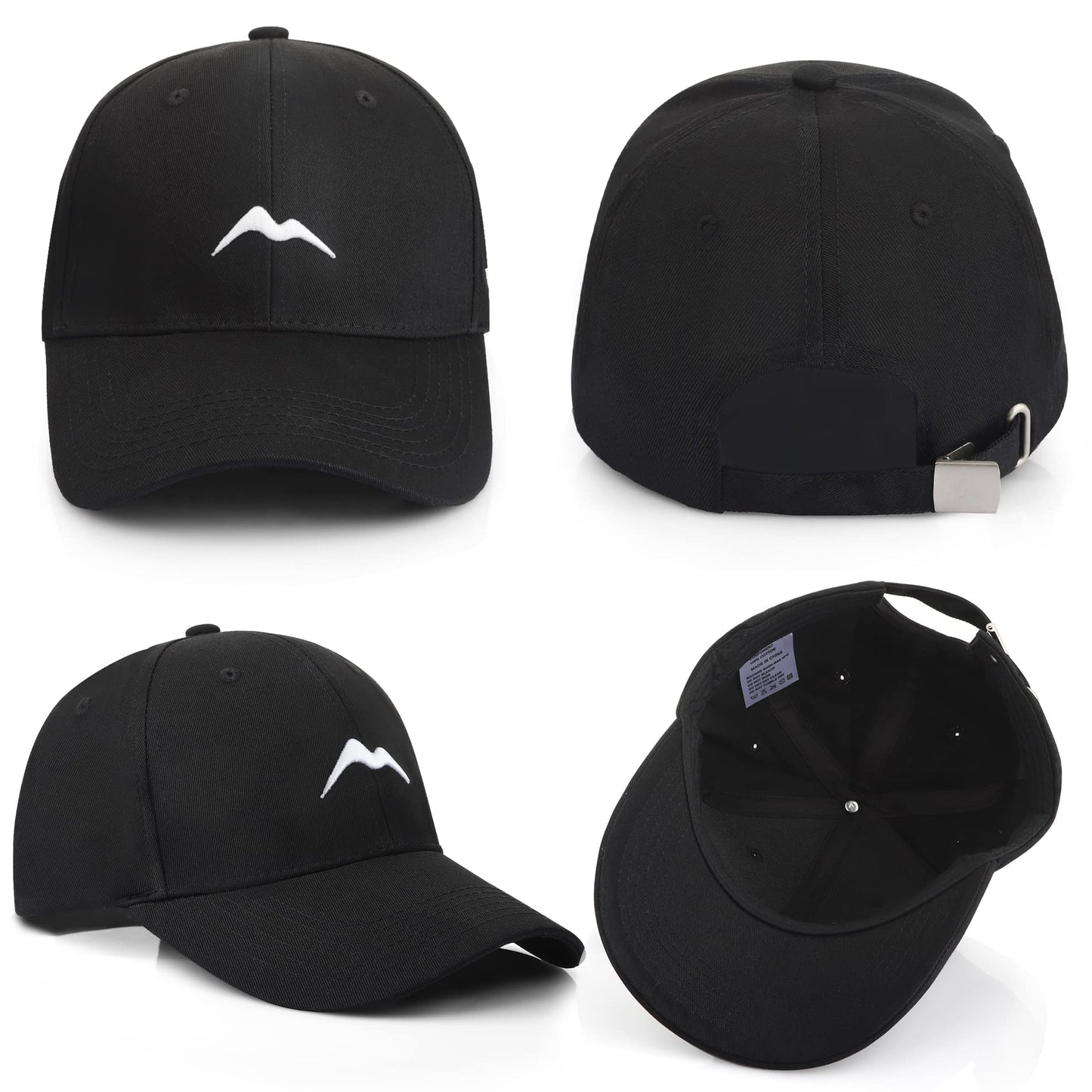 Momoshe Cap Herren Sommer Damen 100% Baumwoll Kappe Verstellbar Atmungsaktiv Einheitsgröße Baseball Bergspitzen Stickerei Sport