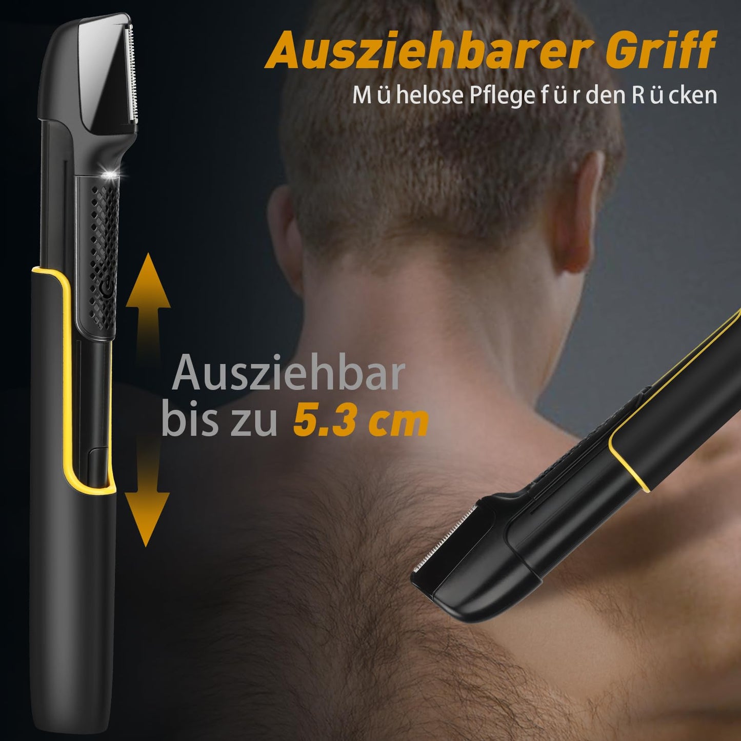 Intimrasierer Mann, RAOYAN 2 in 1 Rasierer Herren Elektrisch mit Stehender Ladestation, IPX7 Wasserdicht, Einstellbar Barttrimmer Herren, Intim Rasierer Männer für Bart, Intimbereich