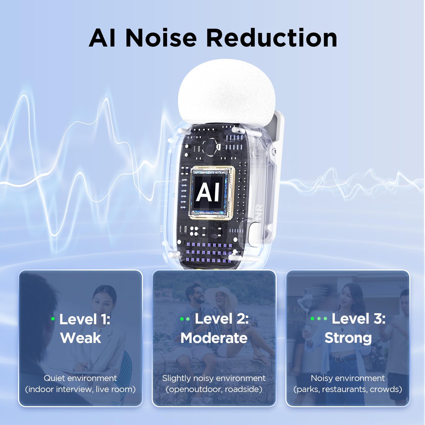 Boya Mini Wireless Lavalier-Mikrofon für Lightning/Type-C, Ultra-Mini-Mikrofon mit AI Voice Change, Rauschunterdrückung und Ladekoffer, Metall-Clip auf Mikrofon Vlogging TikTok YouTube