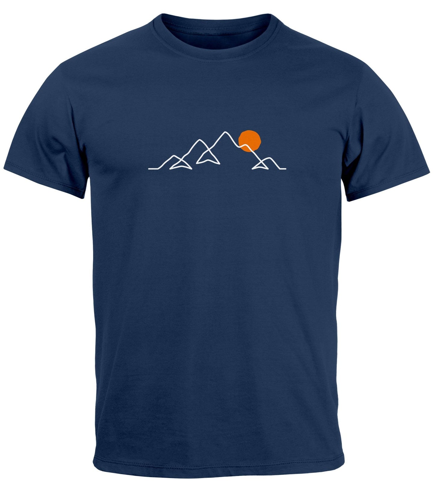 Neverless® Men’s Line-Art Mountain Print T-Shirt