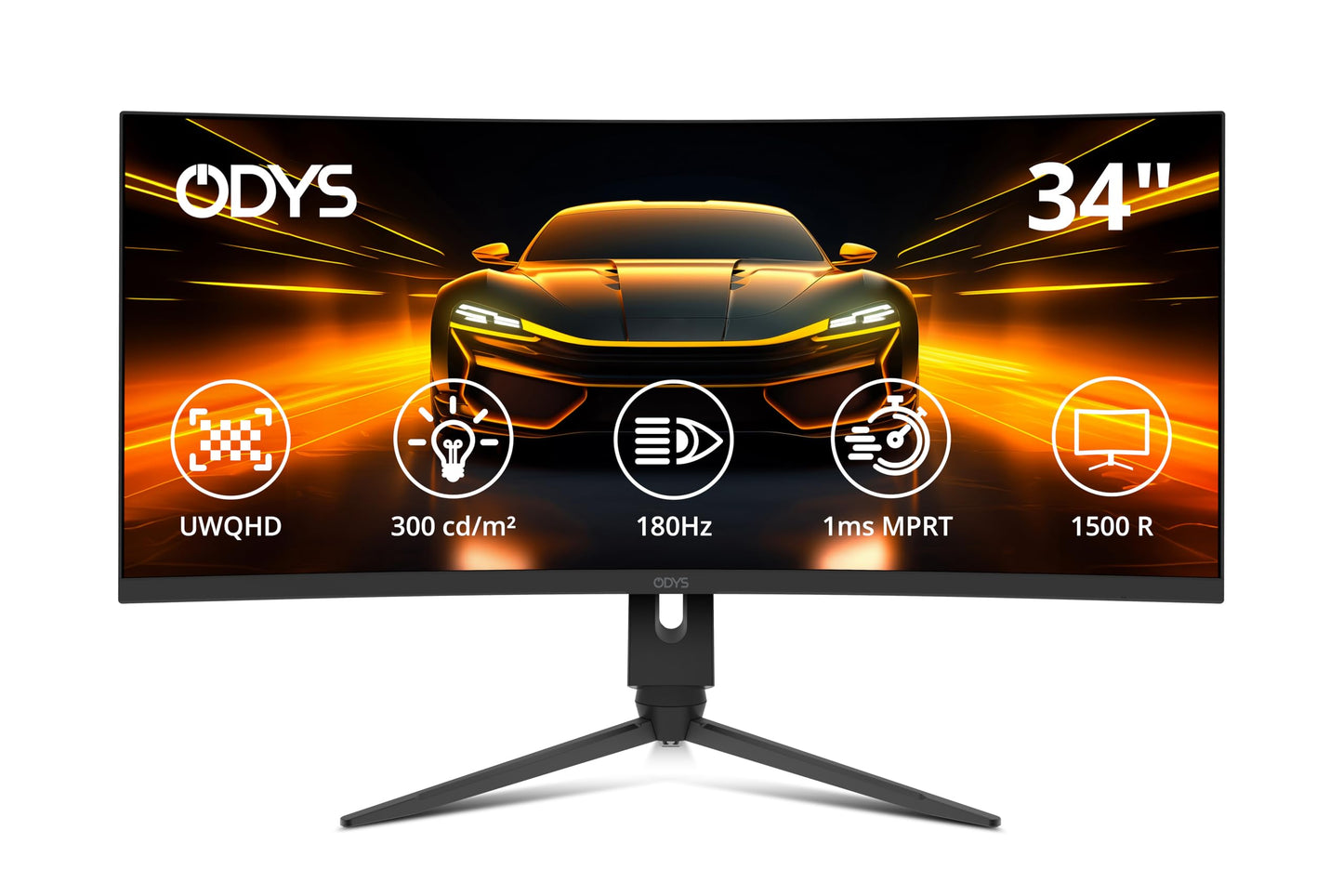 ODYS i27 Monitor - 27-Zoll-Bildschirm im rahmenlosen Design, Full HD, 100 Hz, mit HDR, IPS Panel, FreeSync, HDMI, USB-C, 3,5mm Audio