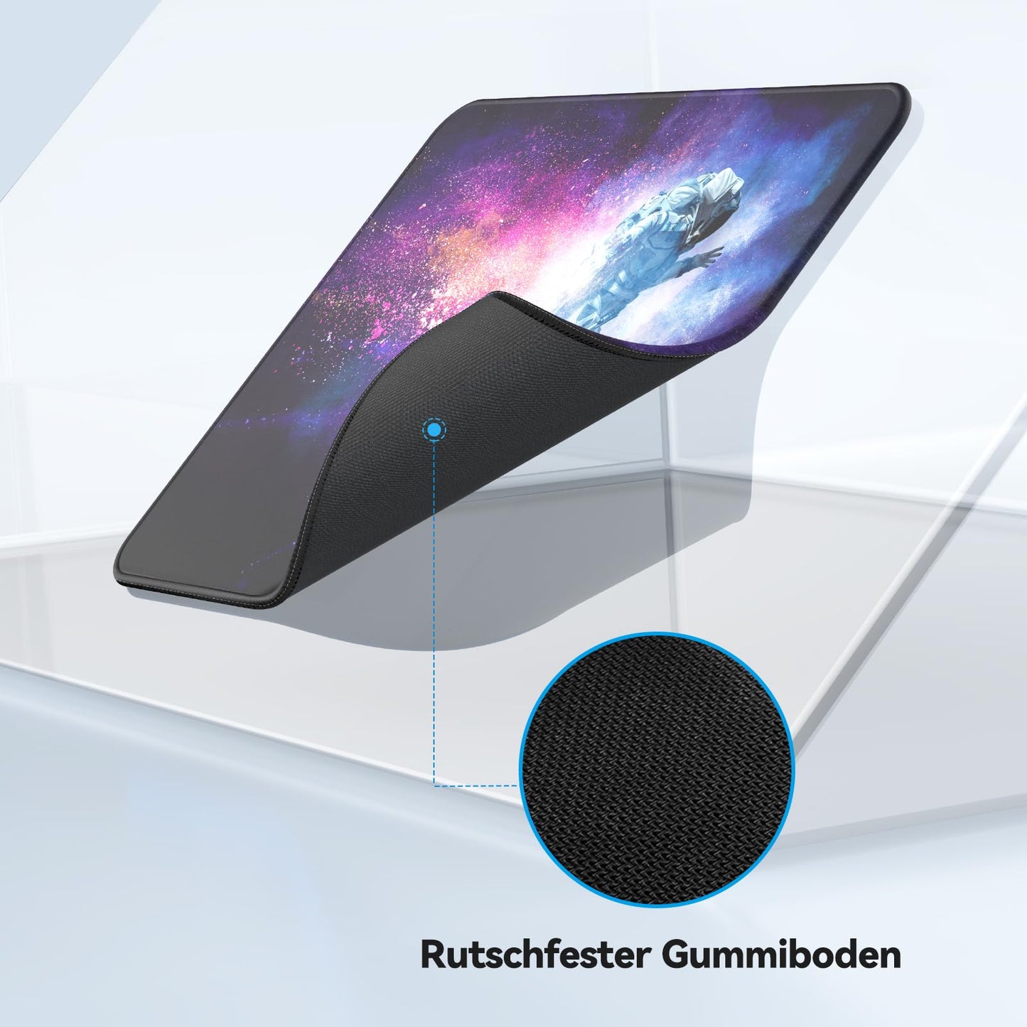 TECKNET Mauspad, 280 x 210 mm Gaming Mousepad mit Wasserdicht und Rutschfester Gummi für PC-Büro, Arbeit, Gaming, Studium, Laptop, Computer, Zuhause-Schwarz