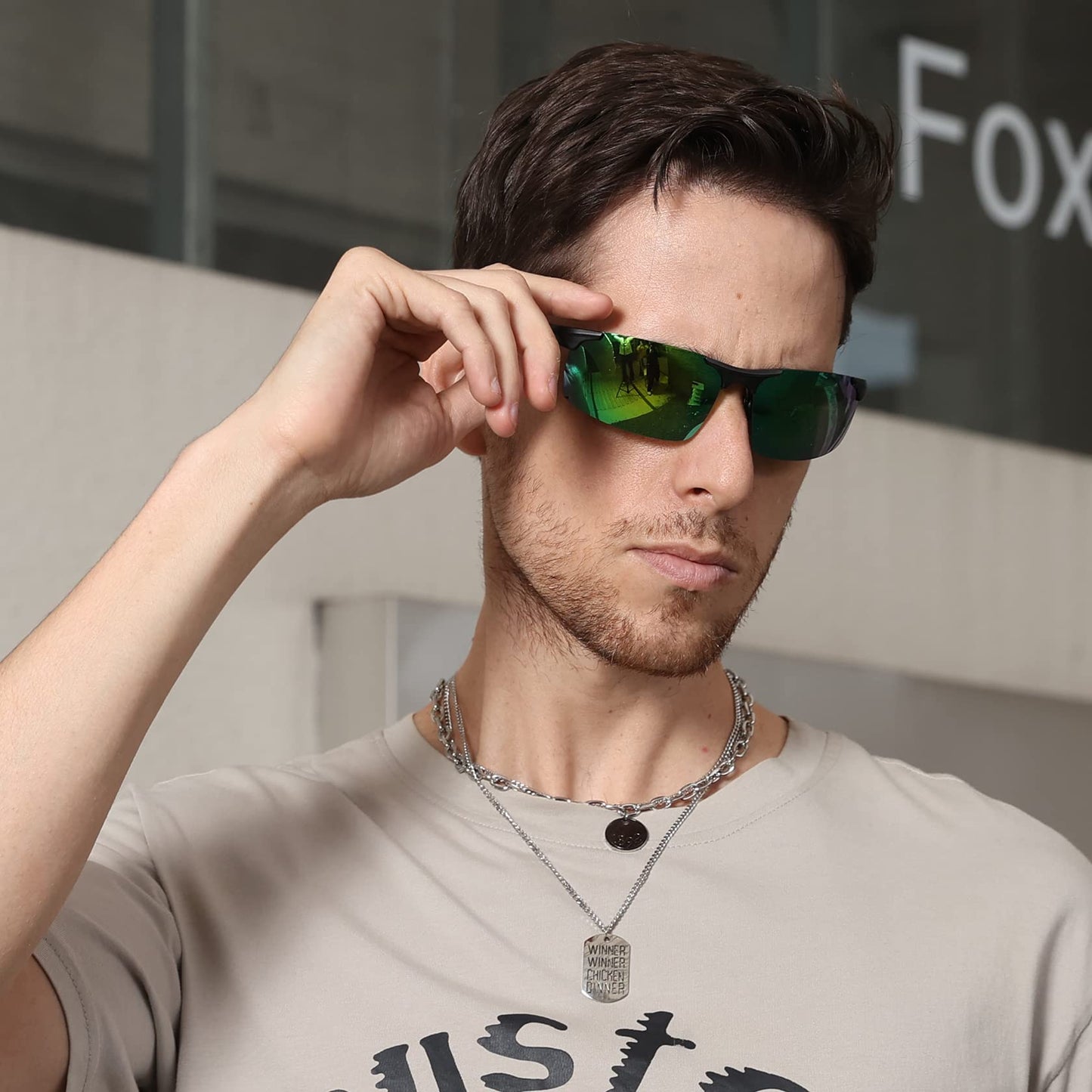 DUCO Herren Sportbrille Polarisierte Sonnenbrille Fahrerbrille Ultraleichte Al-Mg Metallrahmen UV400-Schutz Männer Sonnenbrillen 8177S