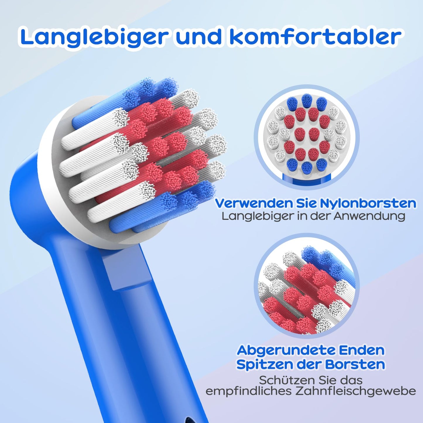 REDTRON-Kinderzahnbürstenköpfe für Oral B, Zahnbürstenköpfe für oral b Tiefen-und Präzisionsreinigung, mehrfarbige elektrische Bürstenköpfe für Kinder (4er-Pack)