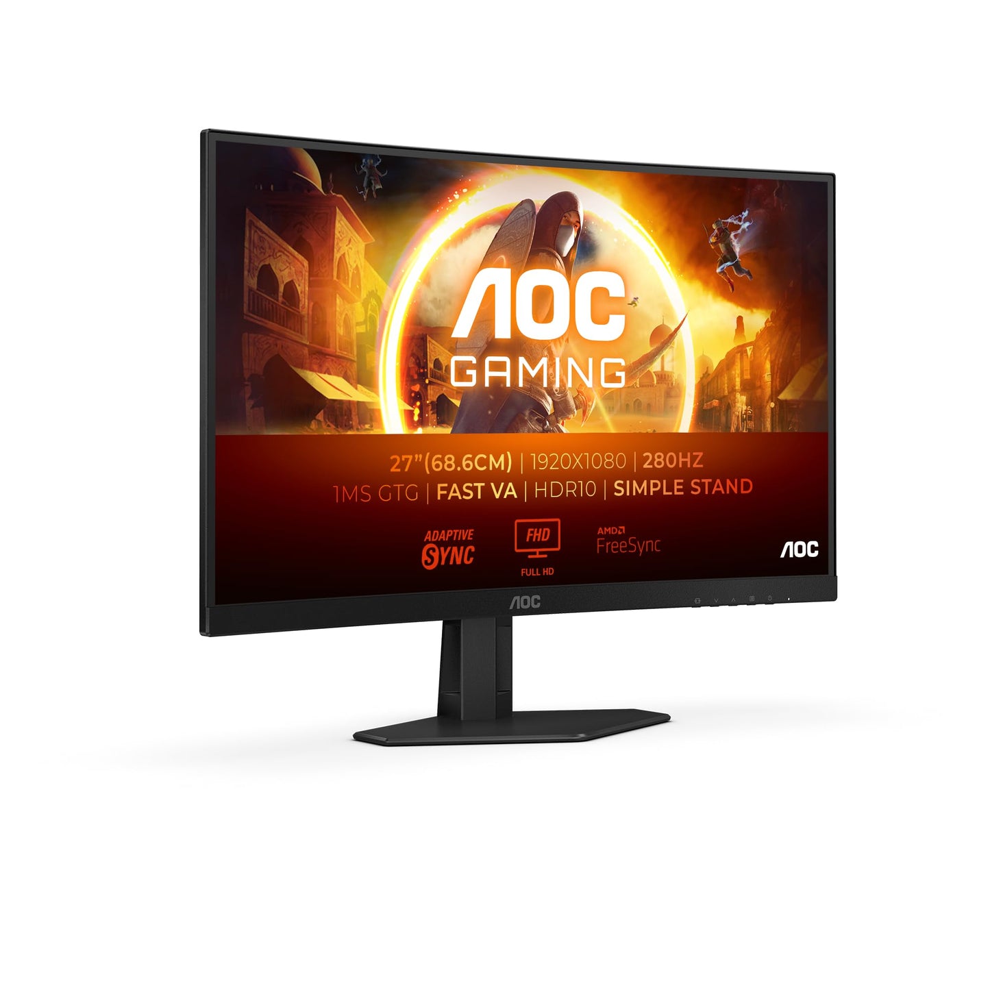 AOC Gaming CU34G2XPD – 34-Zoll-WQHD-Curved-Monitor, 180 Hz, schnelle VA, 1 ms GTG, FreeSync Premium, HDR400, höhenverstellbarer Standfuß (3440 x 1440, HDMI, DisplayPort, USB-Hub)