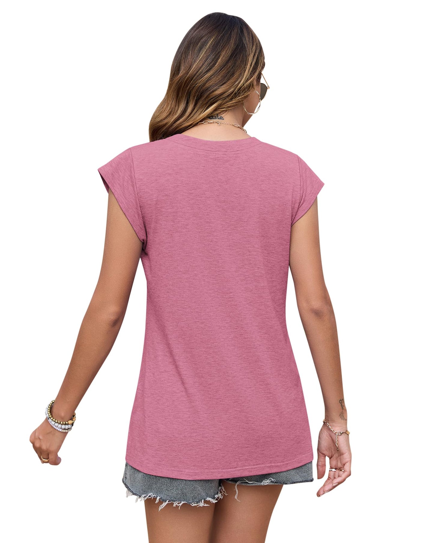 PLOKNRD Women's V-Neck Summer T-Shirt