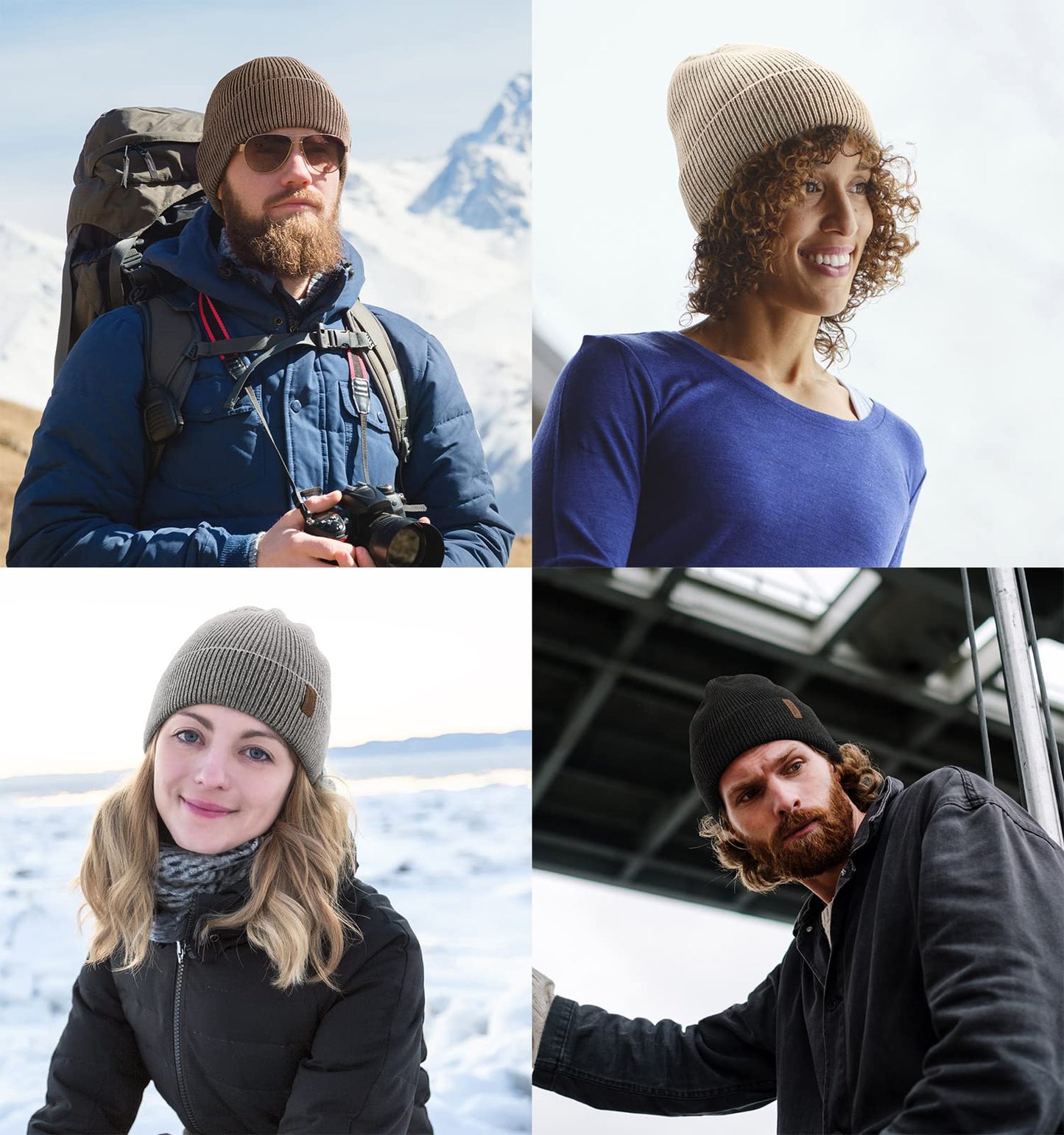 Wmcaps Beanie Mütze, Herren Winter Warme Unisex Wintermütze Strickmütze Dehnbare Weiche Wollmütze mit Bündchen und Dickem Warmem Futter Geschenk für Freundin männer Frauen