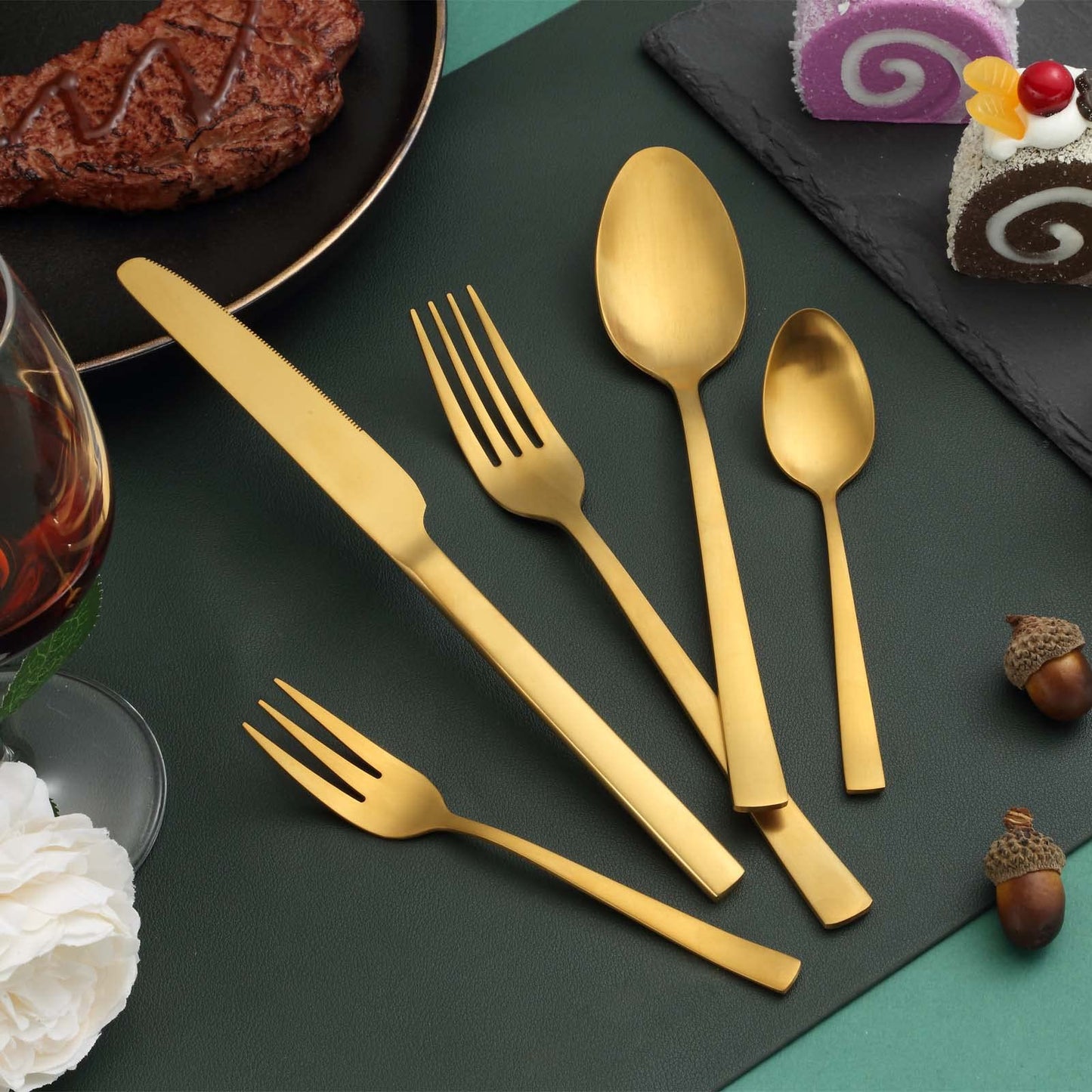 BEWOS Besteck Set für 6 Personen, 30 teilig Essbesteck Set inkl. Messer, Gabel, Löffel, Besteck Edelstahl Spiegelpoliert, Spülmaschinenfest