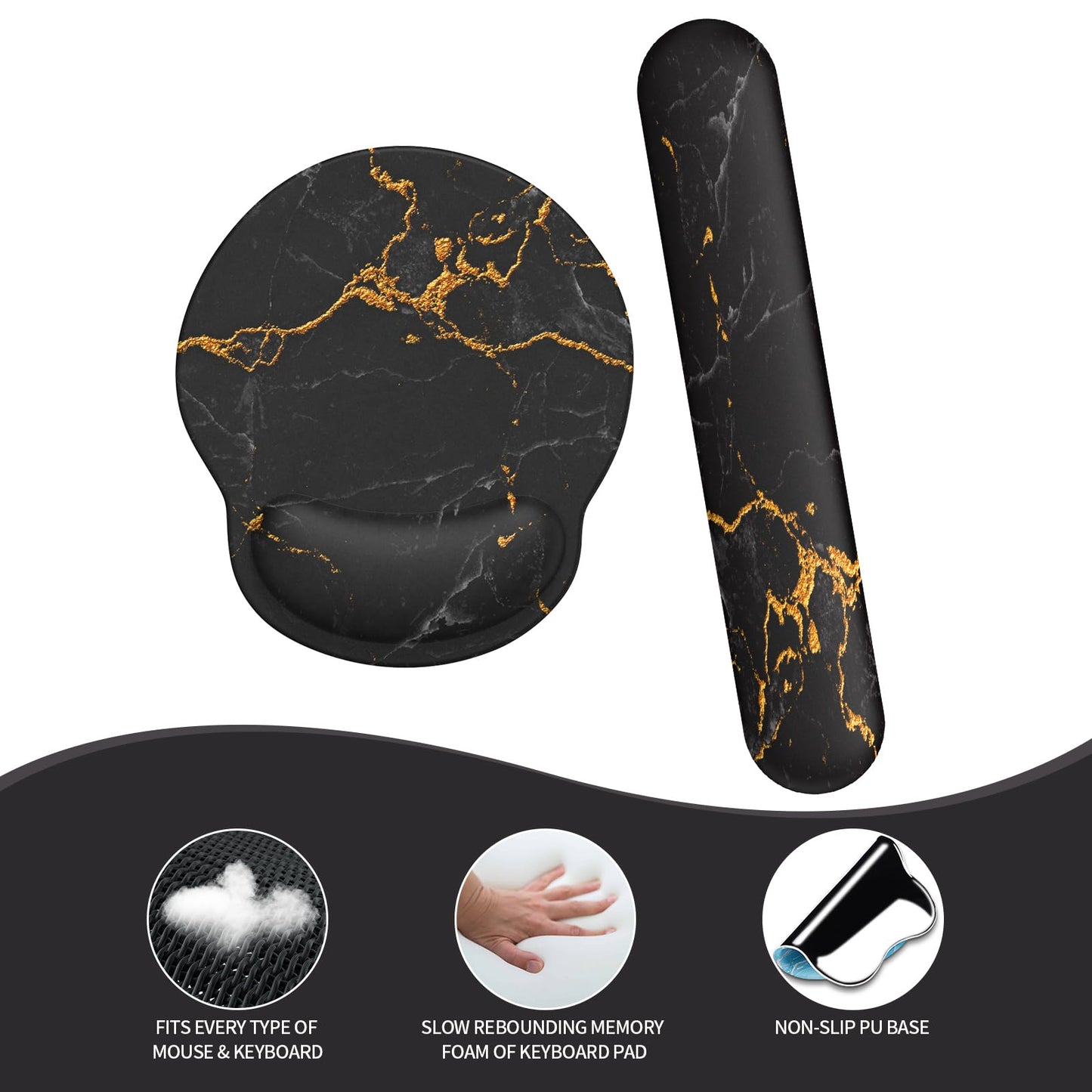 Giecy Mauspad mit Gelkissen,Mousepad mit Handauflage Ergonomisches, Bequemes Computer-Handballenauflage Maus für Laptop,Gaming,Mousepad mit Rutschfester PU-Unterseite (A-Tropische Pflanzen)