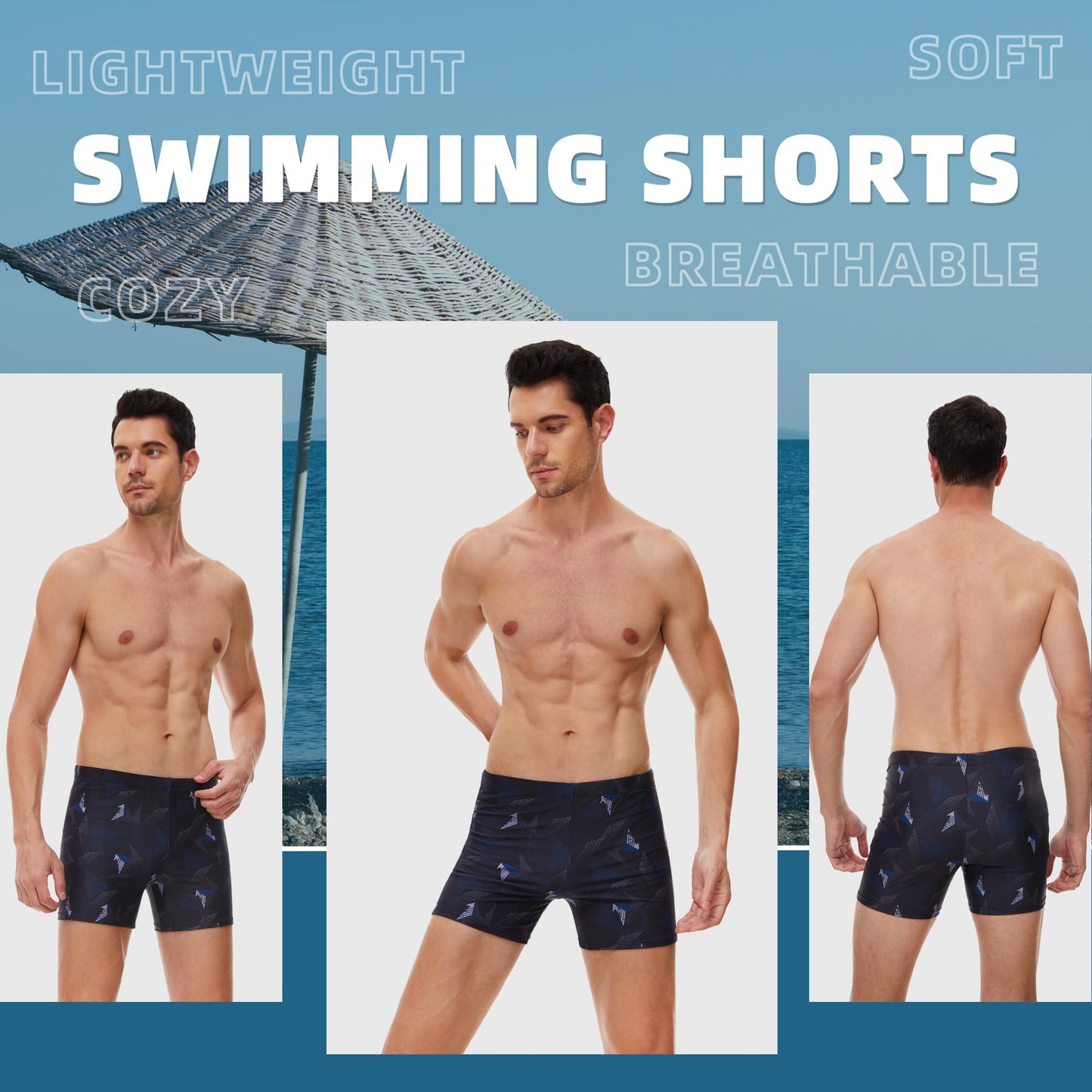 Men’s Short Swim Trunks – Quick-Dry, Hydrophobic Swim Shorts