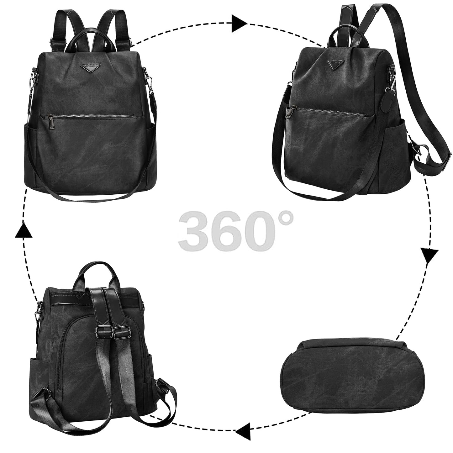 Small Vegan Leather Anti-Theft Backpack for Women