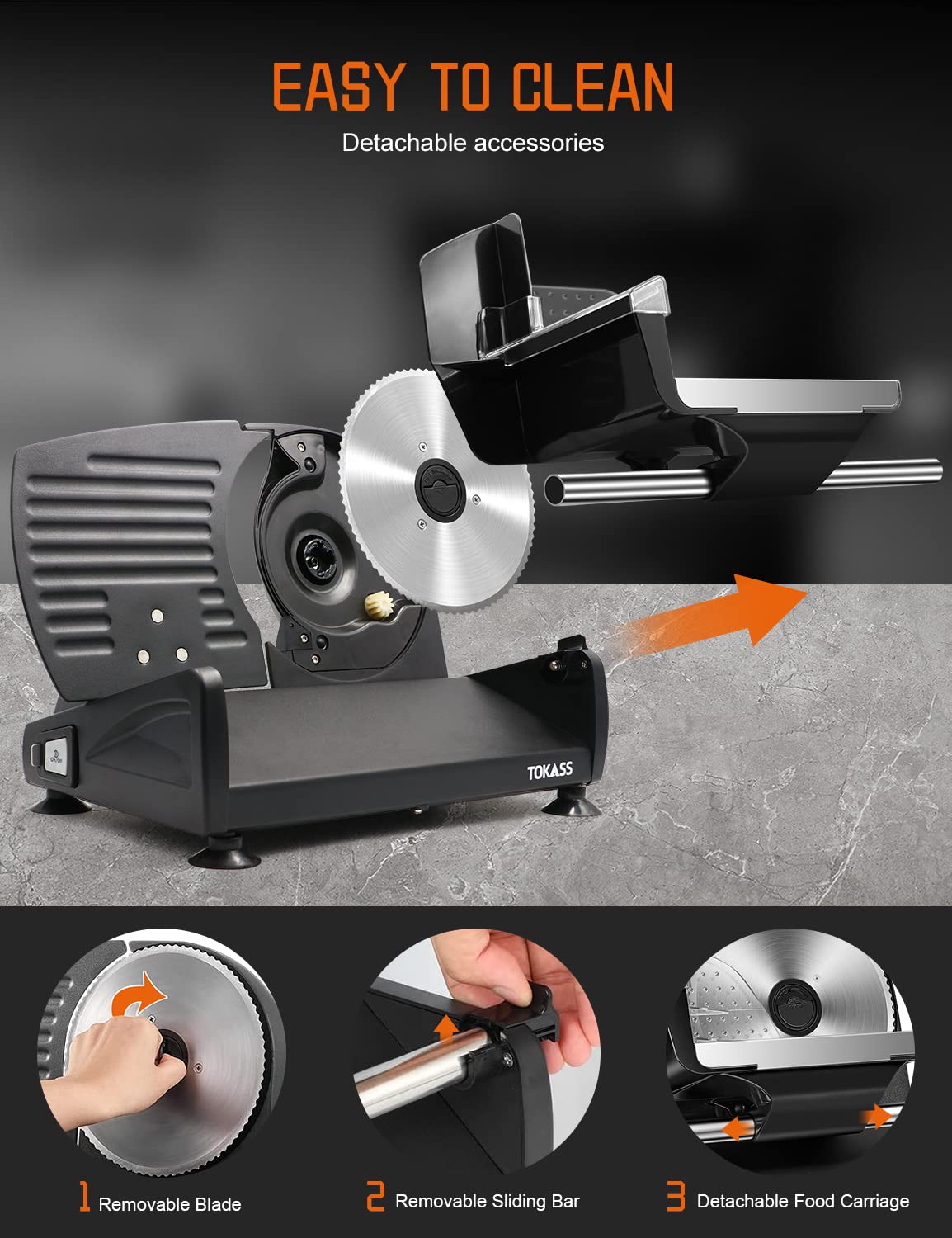 Elektrischer Allesschneider Edelstahl - Verstellbare Küchenmaschine 0 bis 15mm - 2 Klingen - Wurstschneidemaschine - Brotschneidemaschine, Schinkenschneider,Fleisch