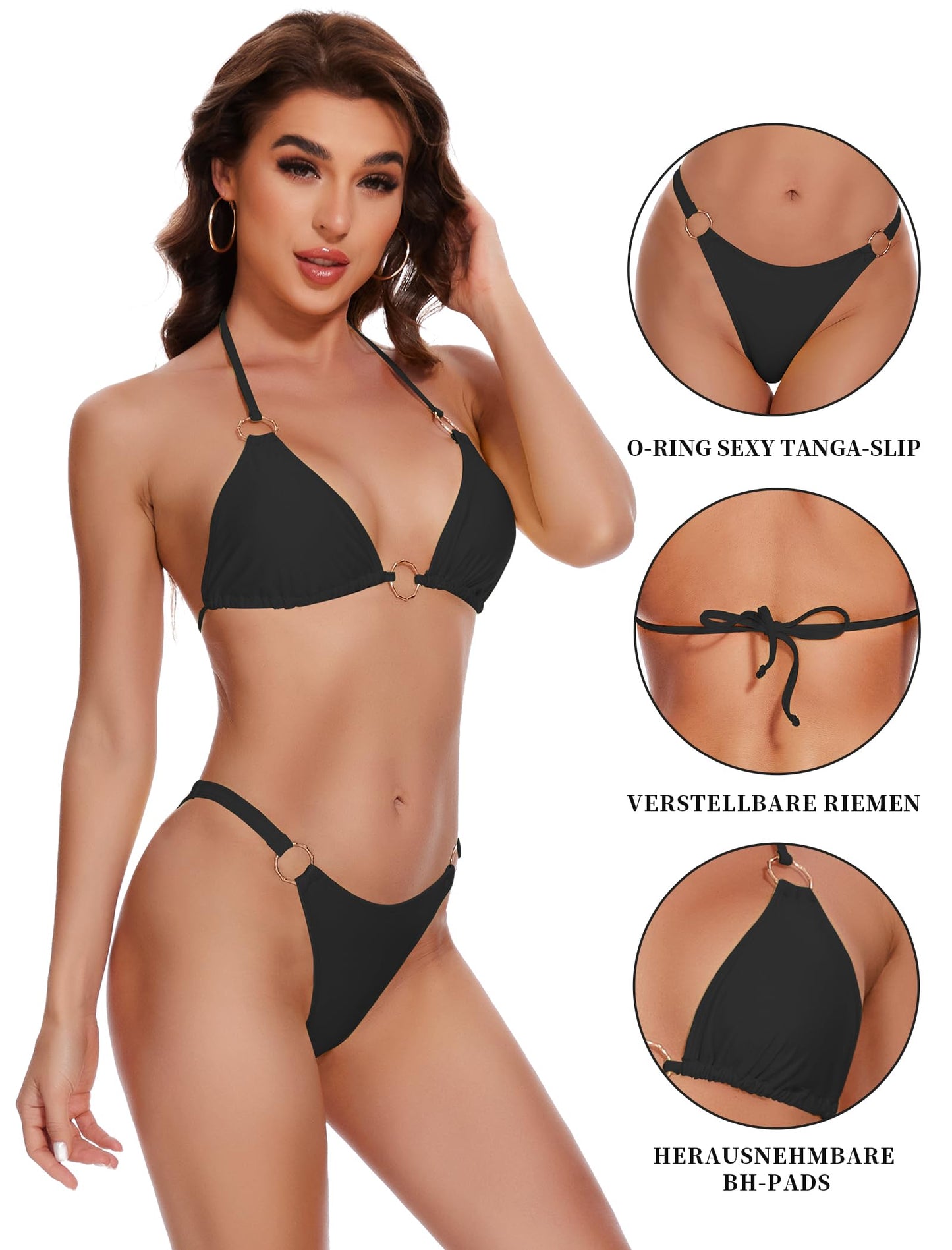 Brazilian Bikini Set for Women - Push Up Sexy Triangle Tanga Swimsuit