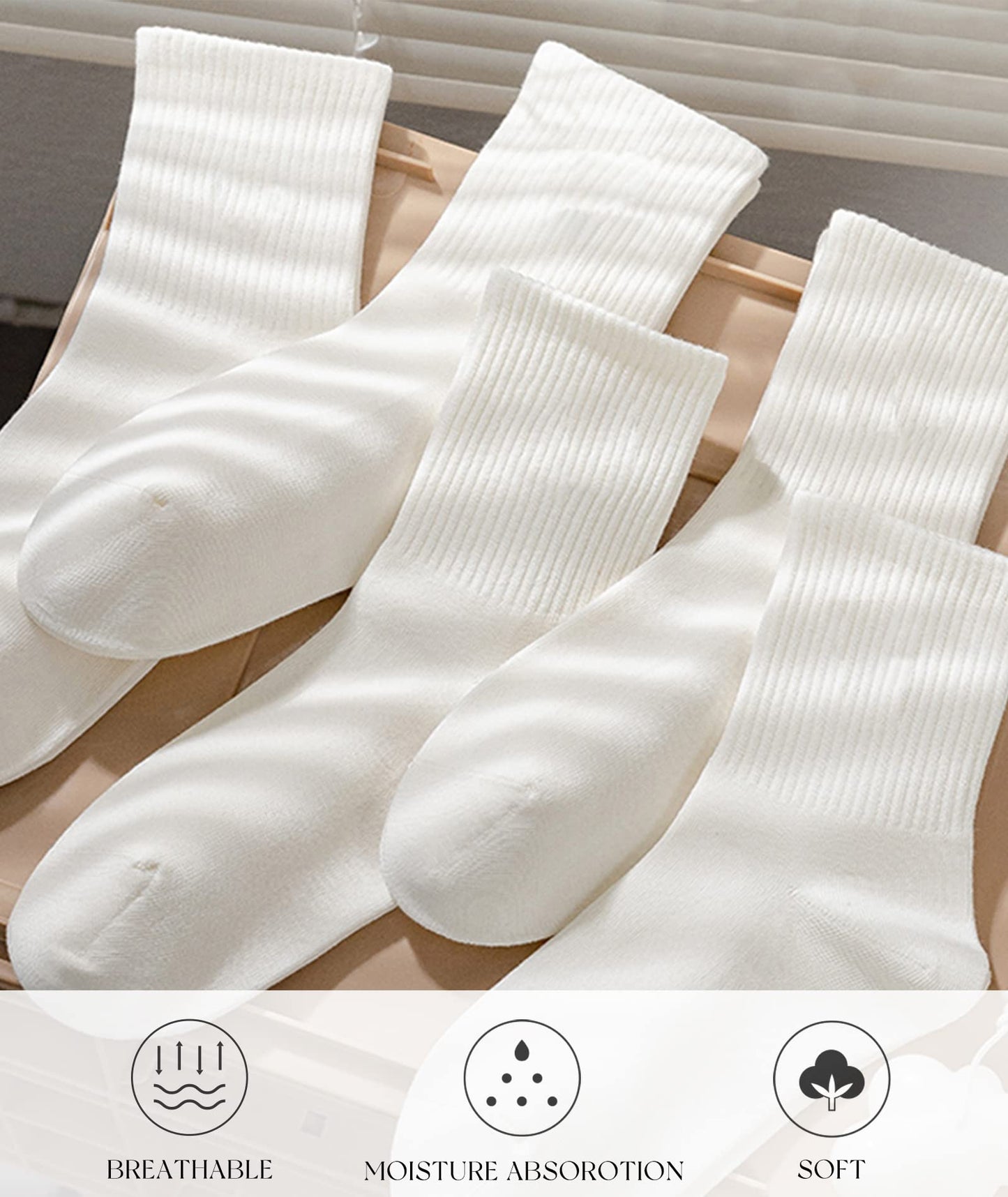 HAVE A TREE Women's Crew Socks – 3 to 6 Pack Lightweight Thin Casual Calf Socks