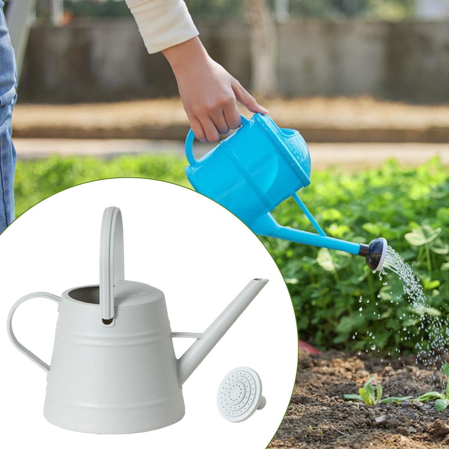 Sharplace Gießkanne Gartengießkanne Blumengießkanne Pflanzengießer aus Kunststoff mit abnehmbarem Zerstäuber und langem Auslauf Ideal für die Gartenbewässerung zu Hause