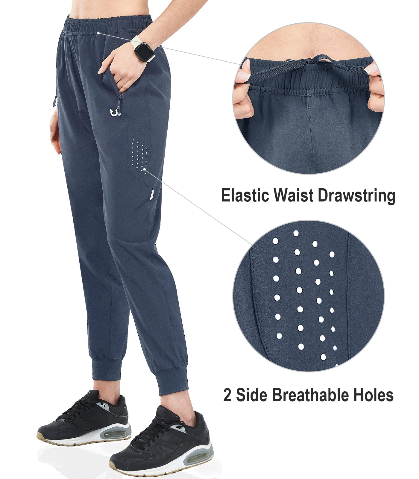 NORTHYARD Women's Lightweight Quick-Dry Training Pants