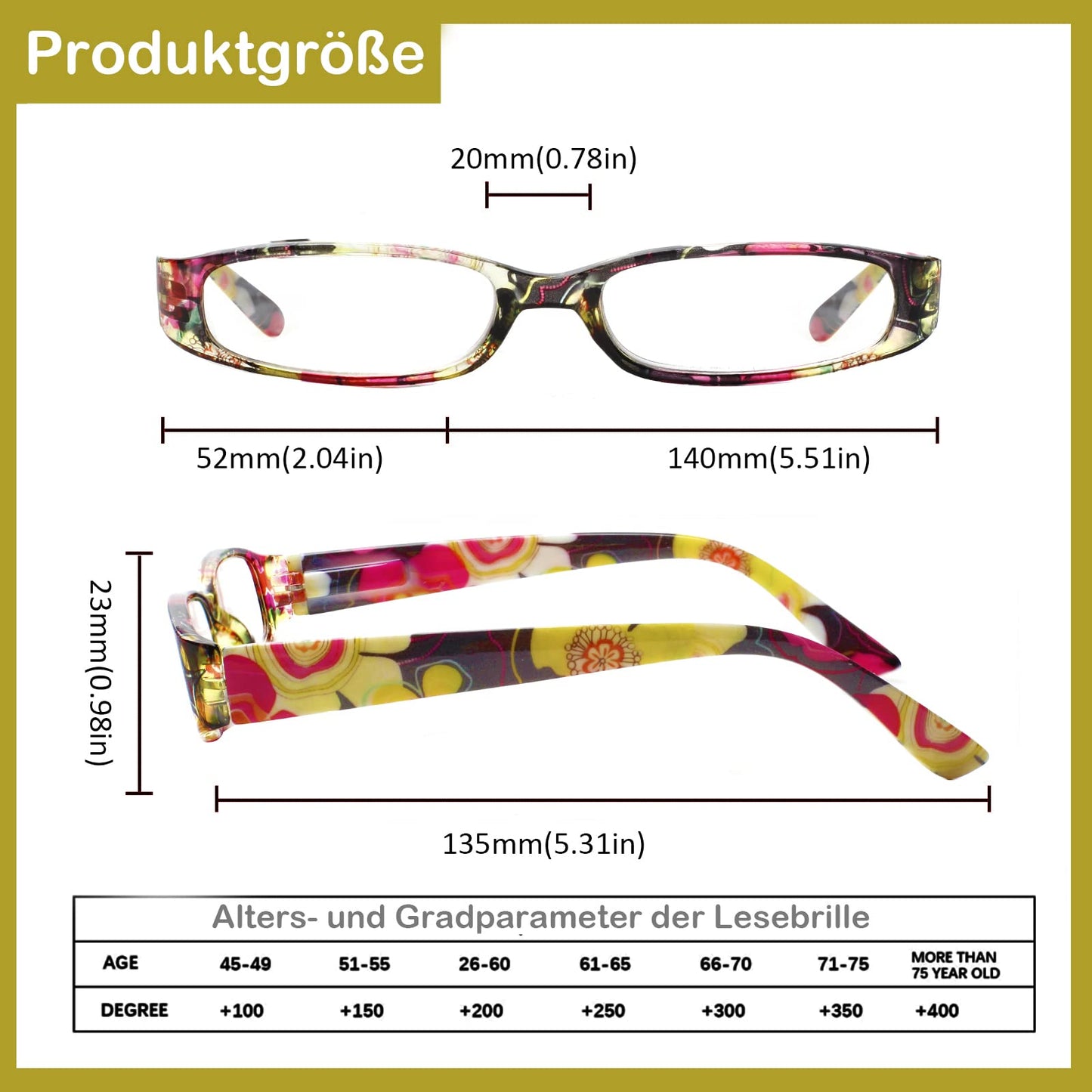 COJWIS 4 Pack Damen Lesebrille Mit Schönes Muster Brille Federscharnierleser für Frauen Reader (4 Farbe Mischen-2, 2.00, multiplier_x)