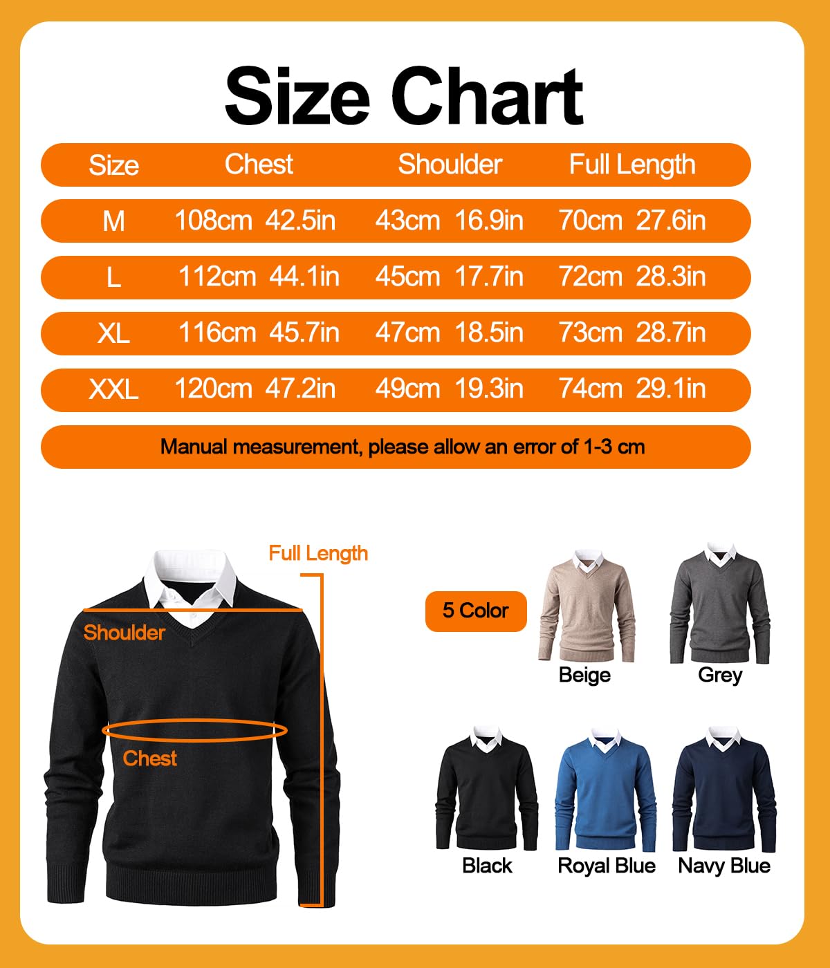 Sungerdasa Men’s 2-in-1 Mock Shirt Collar Sweater – Fine Knit Pullover