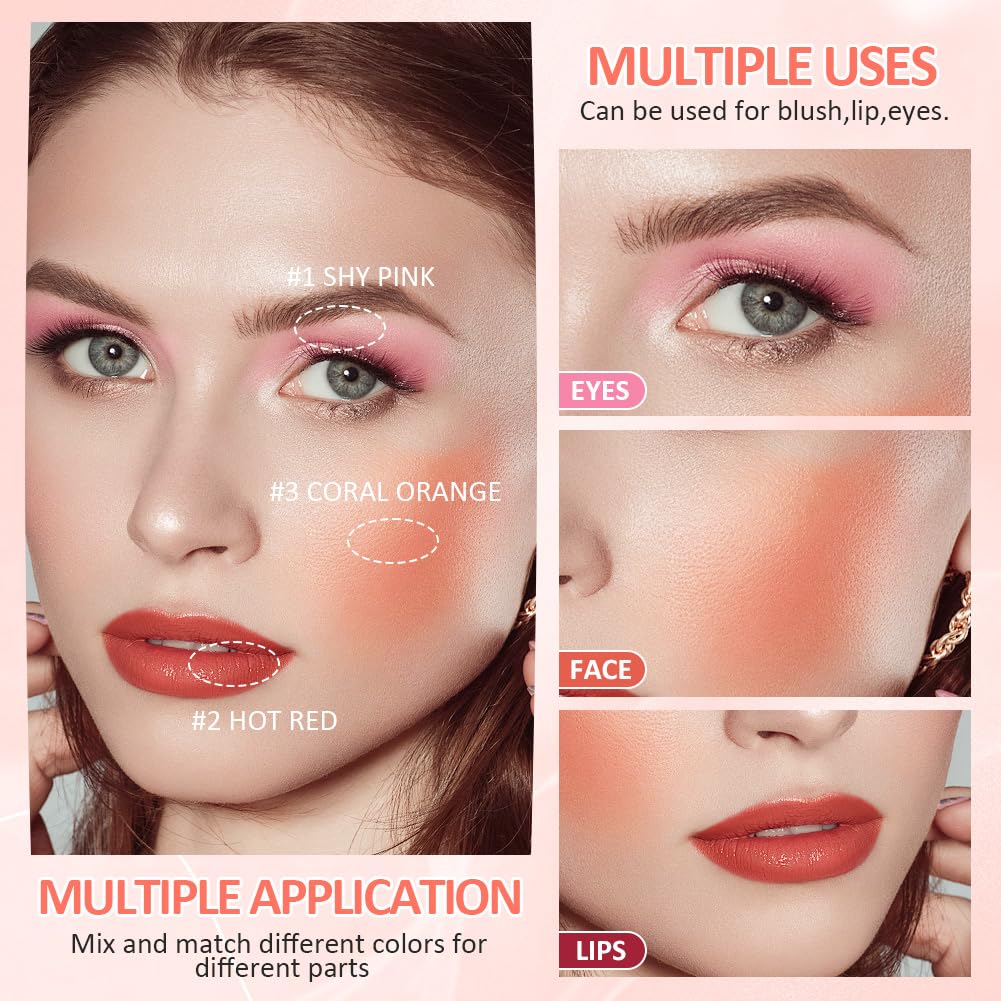 LOPHE Cream Blush Stick - 3 Pieces Set