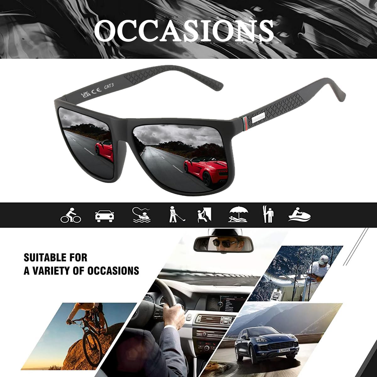 Perfectmiaoxuan Polarisierte Sonnenbrille Herren/Damen ; Vintage/Klassisch/Elegant Brillengestell; HD-Pilotobjektive; Golf/Fahren/Angeln/Reisebrille/Outdoor-Sportarten Mode Sonnenbrille